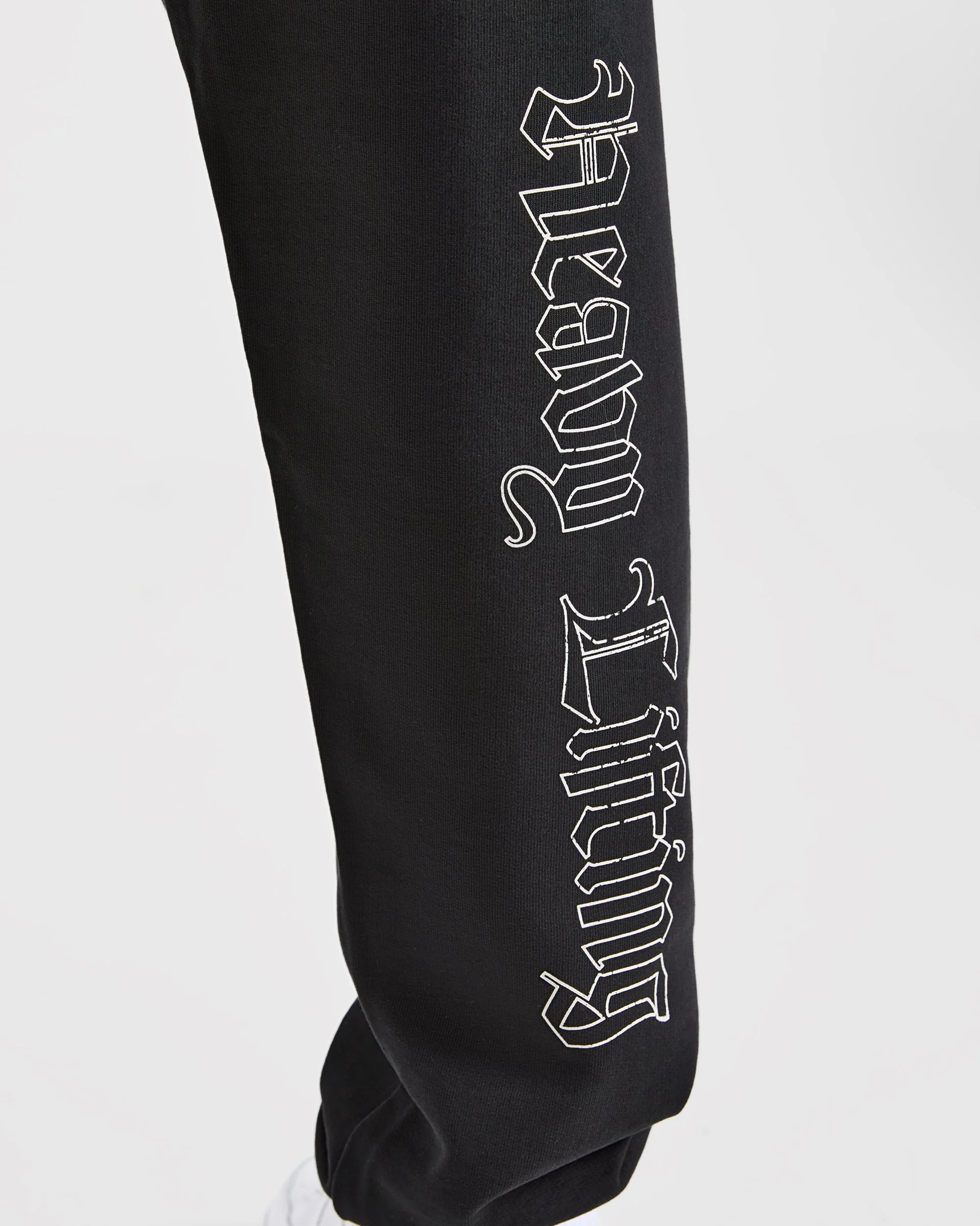Heavy Lifting Gothic Oversized Joggers - Black/Off White - Image 5