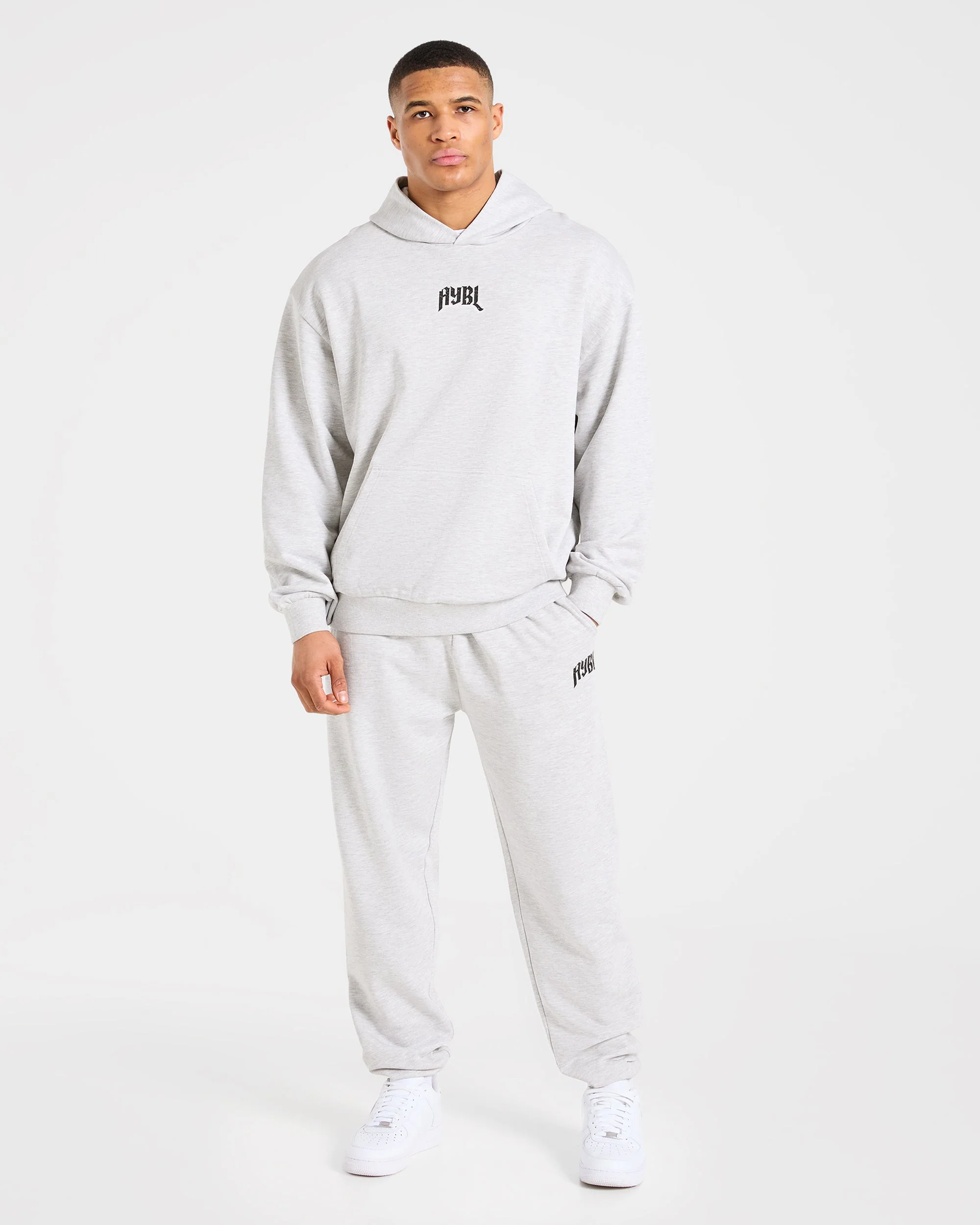 Heavy Lifting Gothic Oversized Joggers - Grey Marl - Image 3