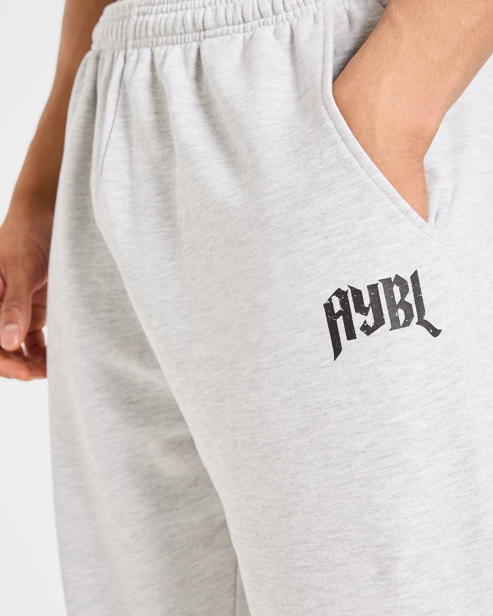 Heavy Lifting Gothic Oversized Joggers - Grey Marl - Image 6