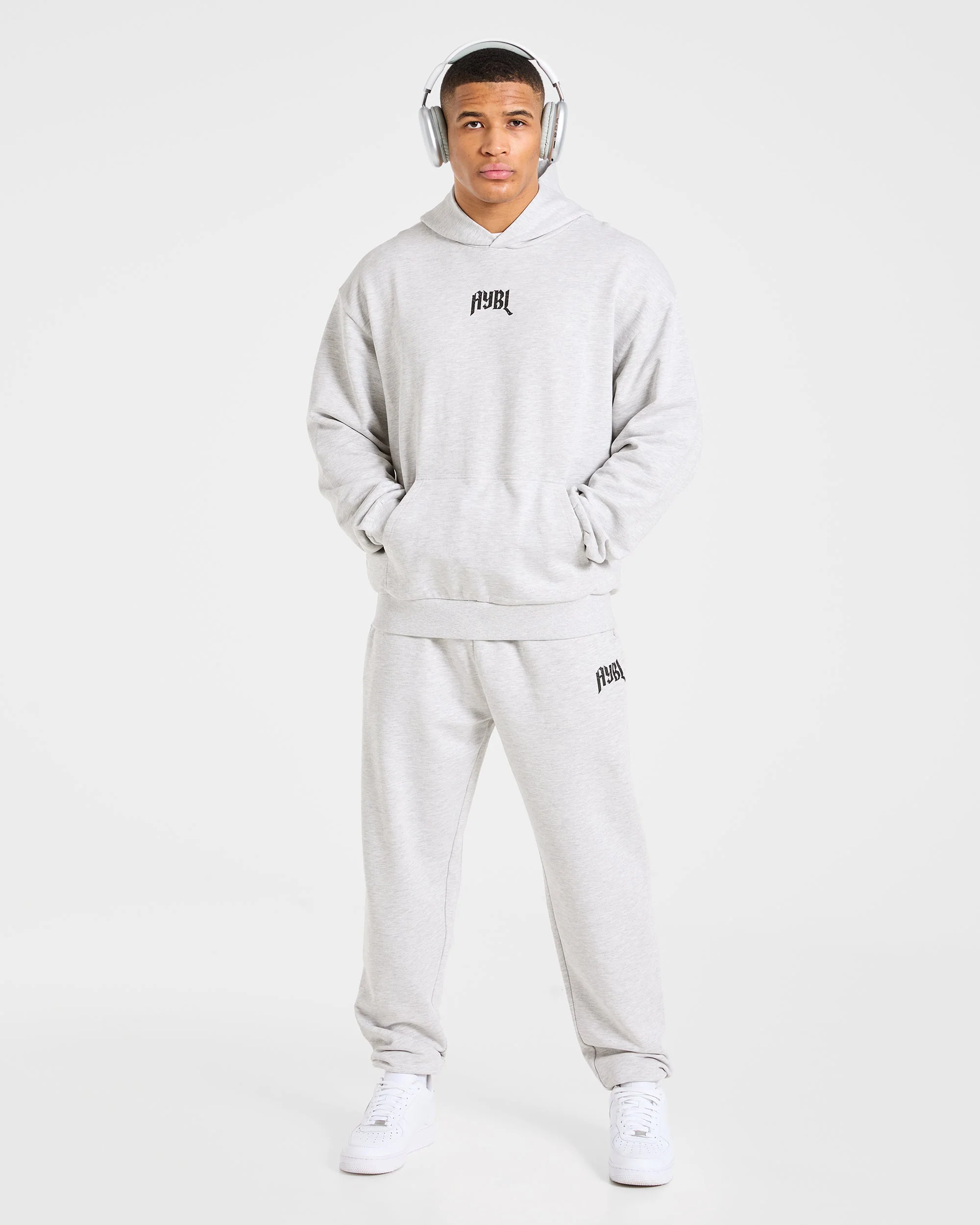 Heavy Lifting Gothic Oversized Joggers - Grey Marl - Image 8