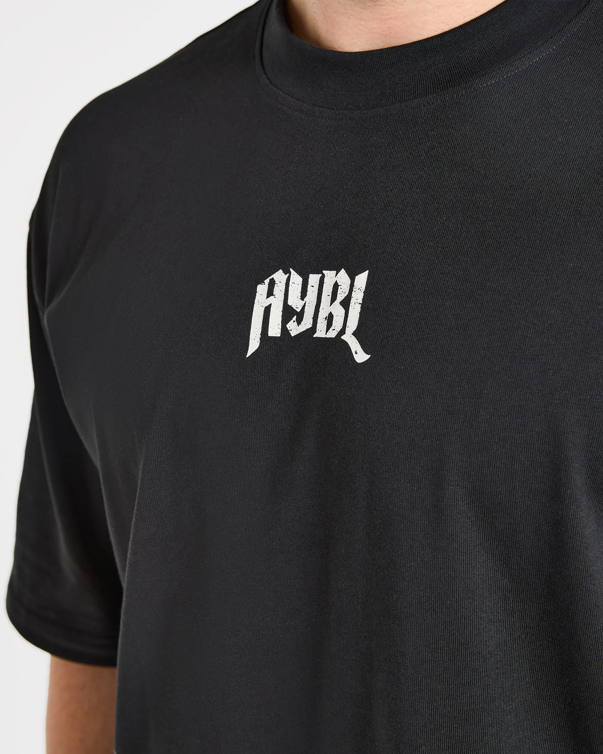 Heavy Lifting Gothic Oversized T Shirt - Black/Off White - Image 5