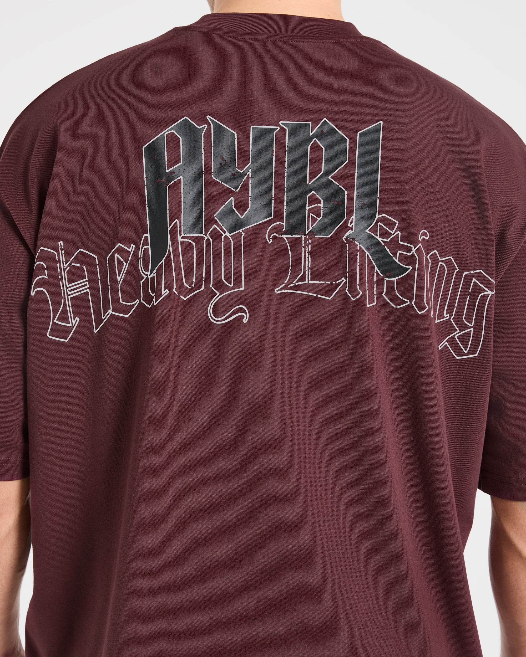 Heavy Lifting Gothic Oversized T Shirt - Dusty Plum/Black - Image 5