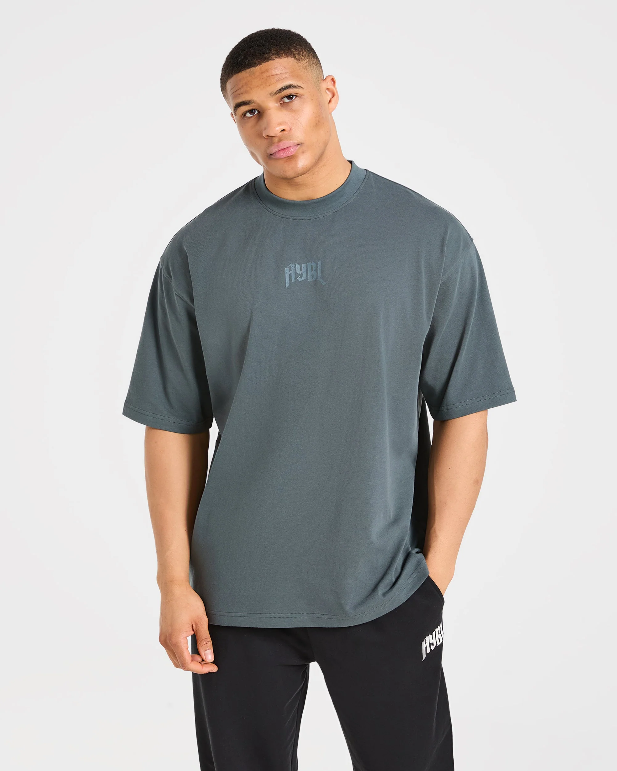 Heavy Lifting Gothic Oversized T Shirt - Iron Slate - Image 2