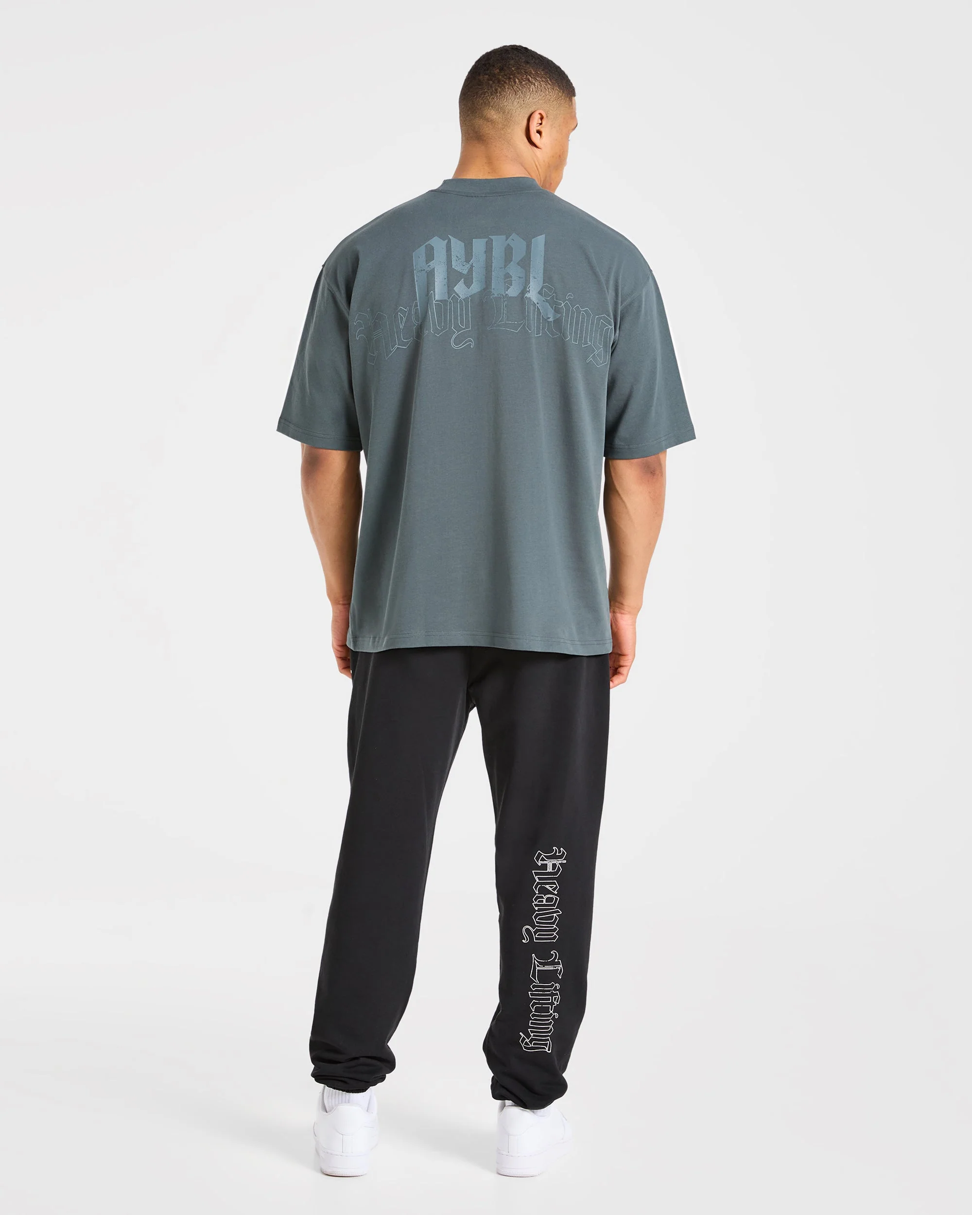 Heavy Lifting Gothic Oversized T Shirt - Iron Slate - Image 4