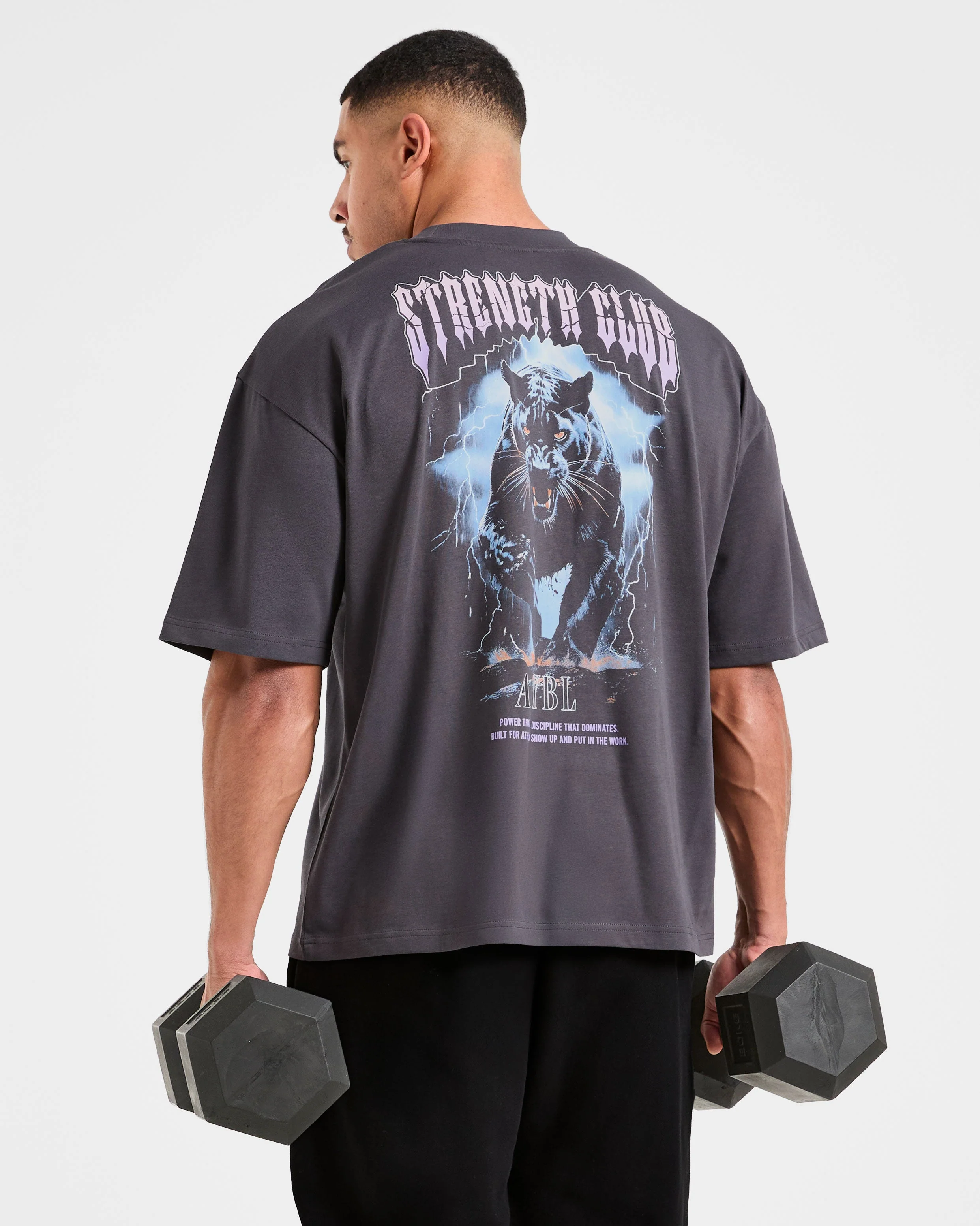 Hunt Your Goals Oversized T Shirt - Deep Charcoal - Image 8