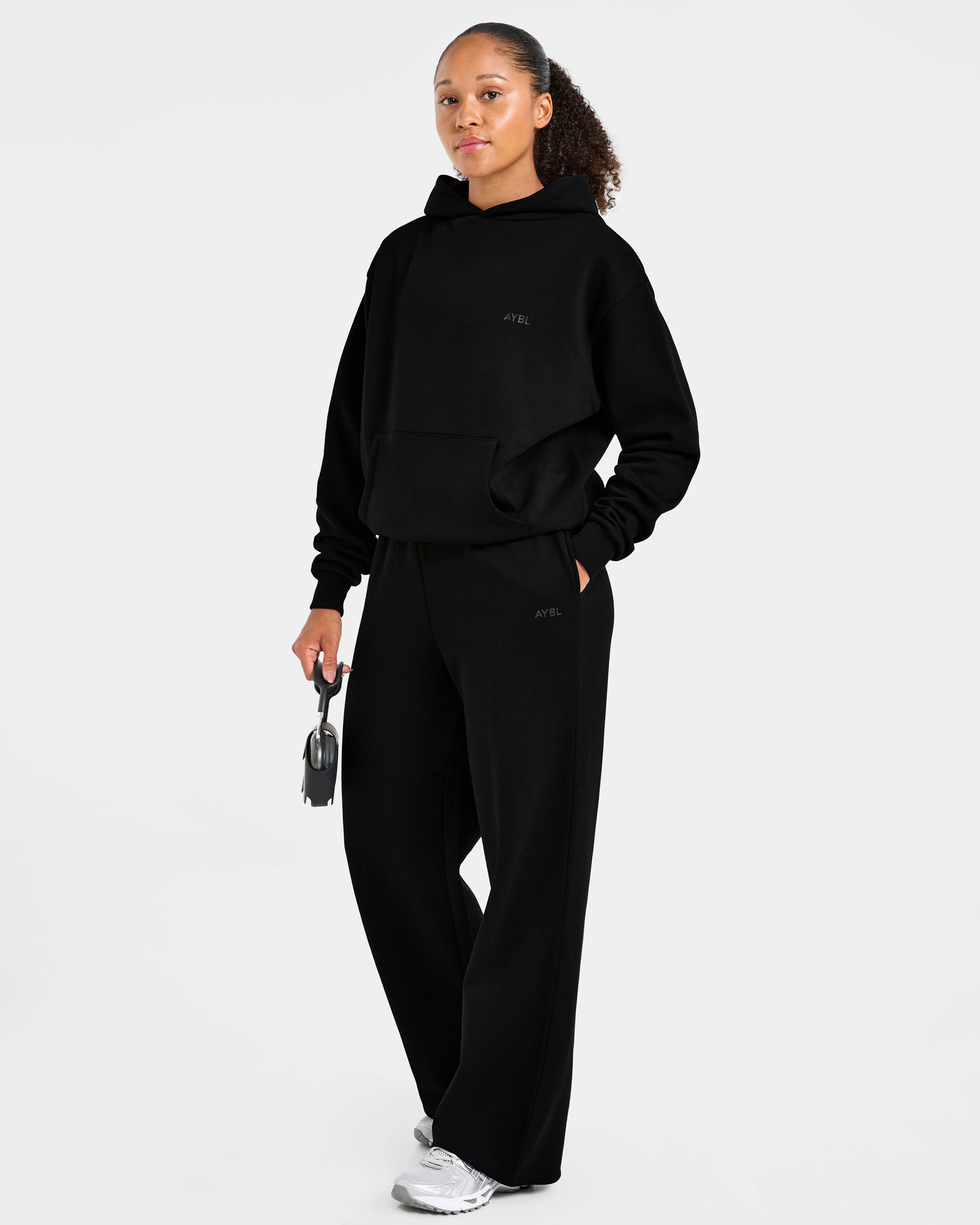 Lifestyle Oversized Straight Leg Joggers - Black - Image 7