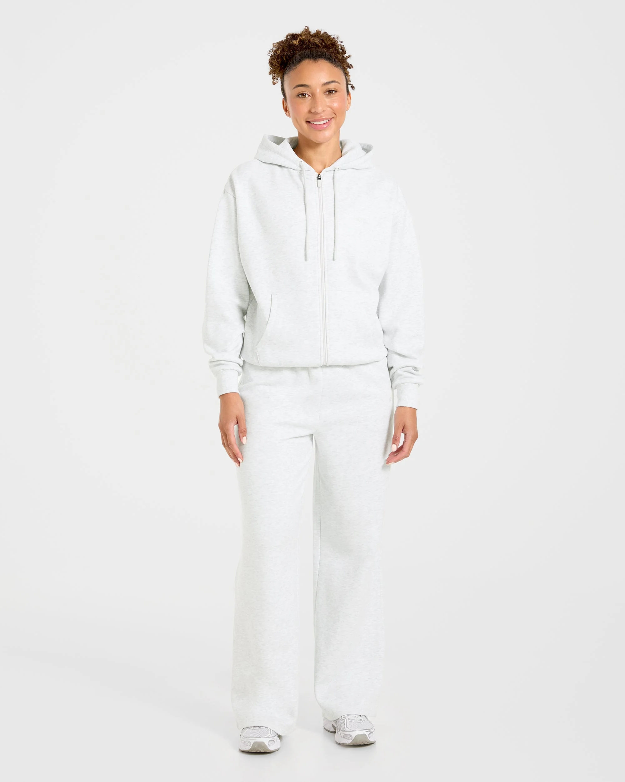 Lifestyle Oversized Straight Leg Joggers - Heather Grey - Image 3