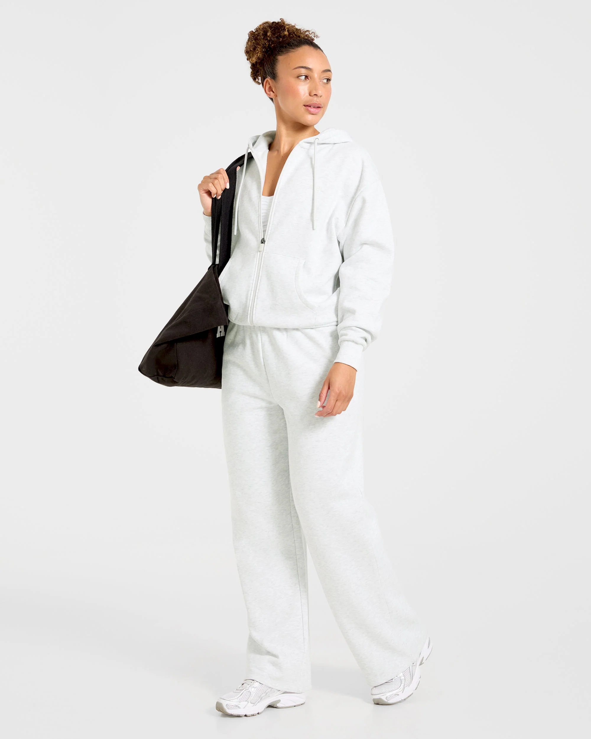 Lifestyle Oversized Straight Leg Joggers - Heather Grey - Image 7
