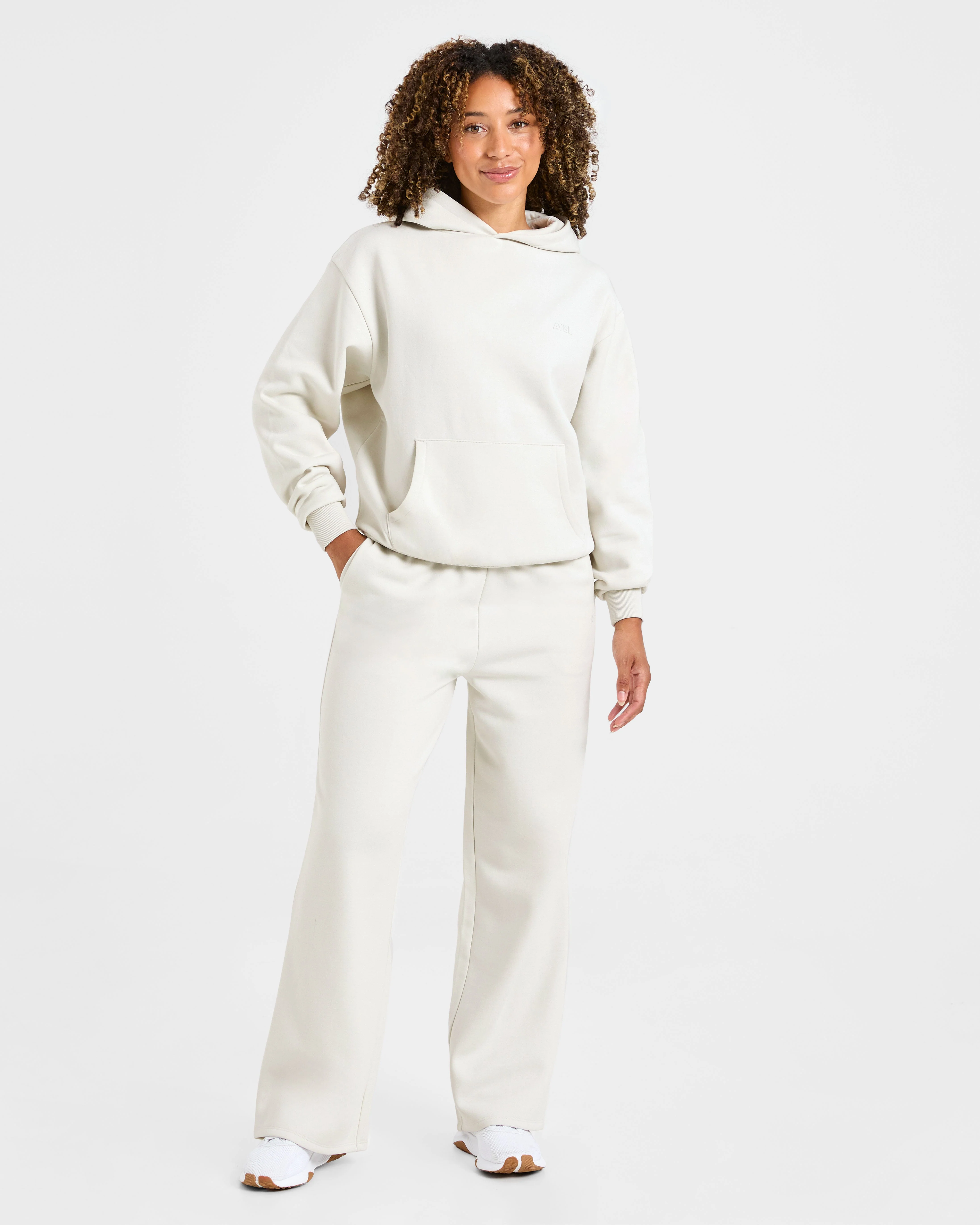 Lifestyle Oversized Straight Leg Joggers - Off White - Image 3