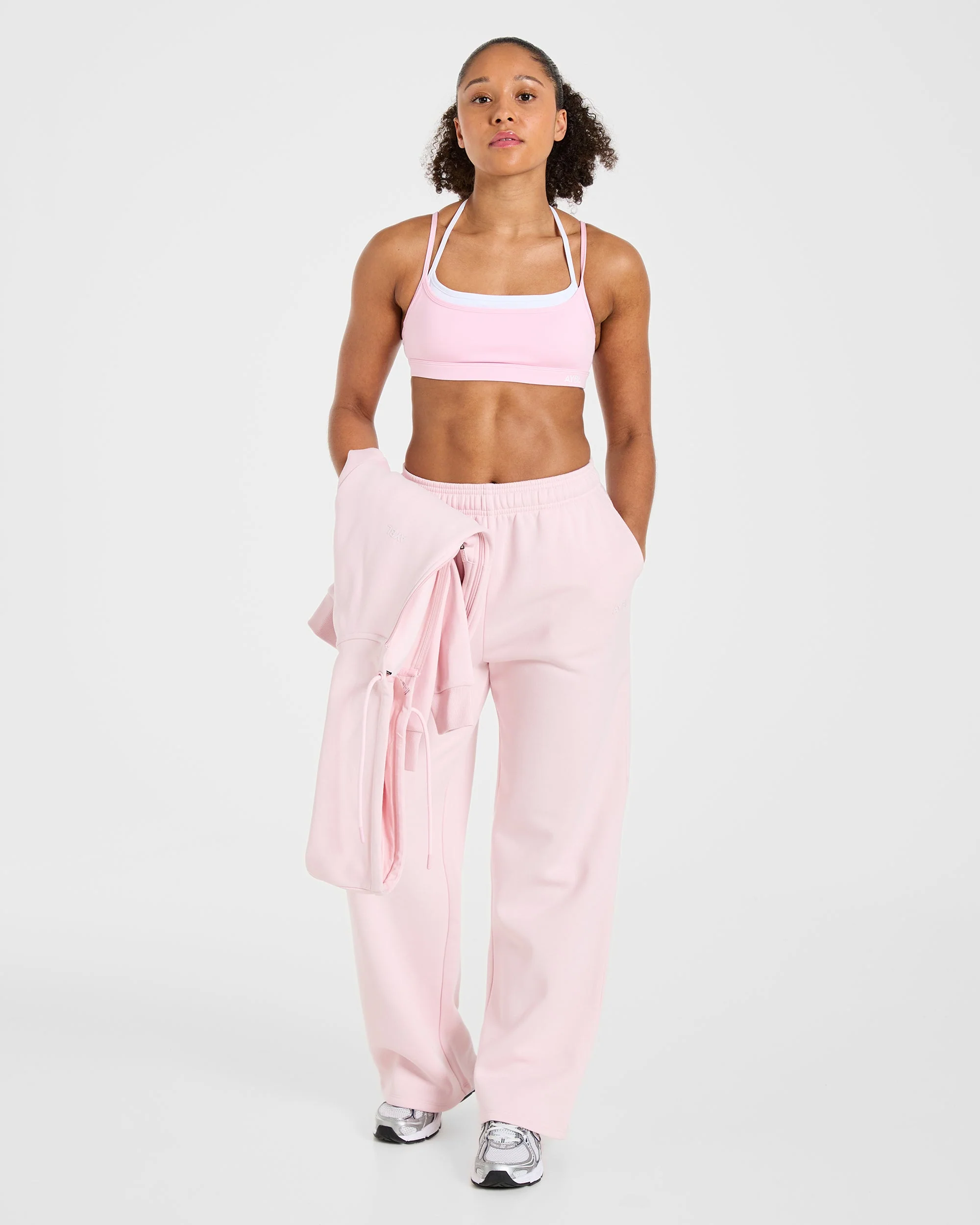 Lifestyle Oversized Straight Leg Joggers - Pastel Pink - Image 7