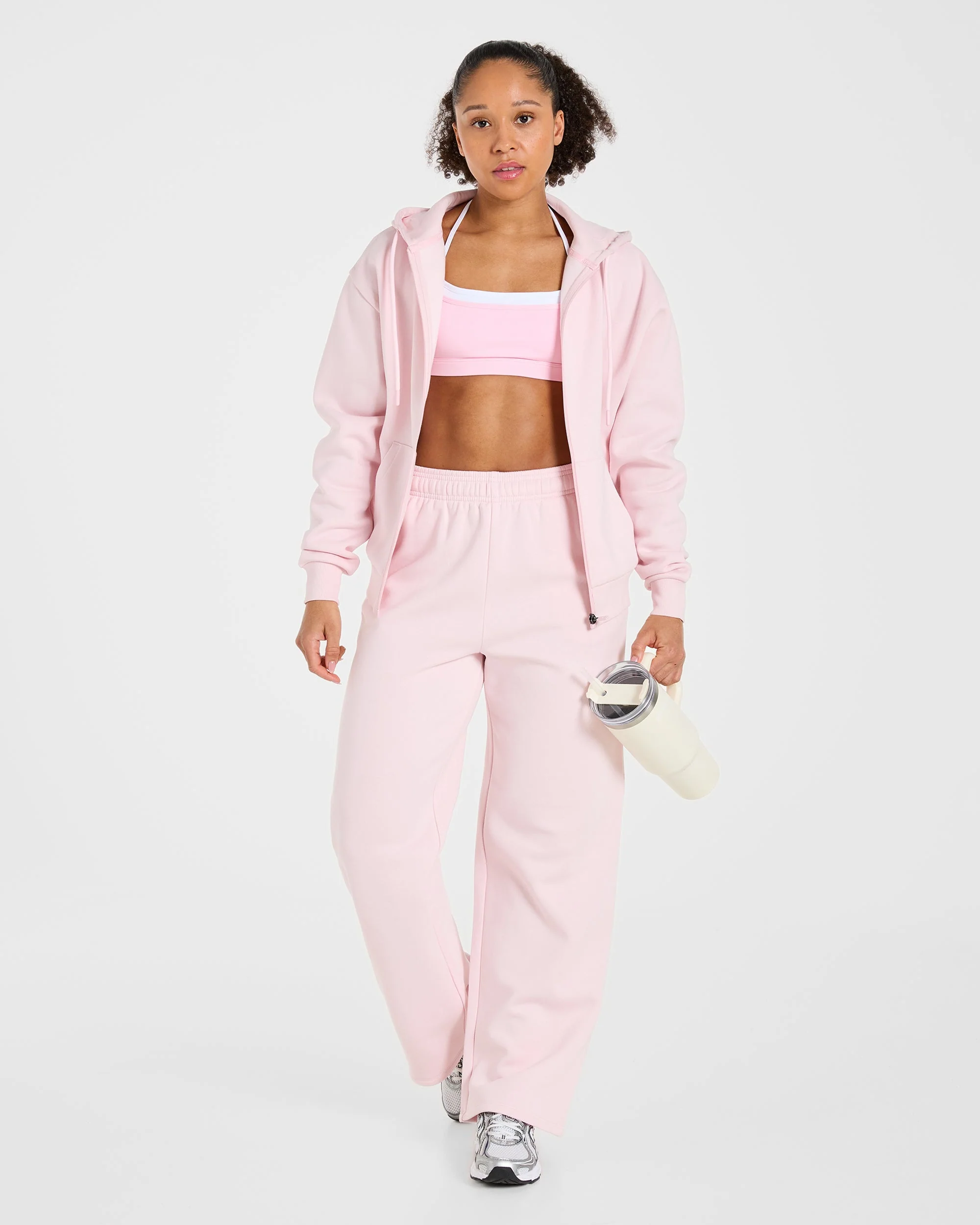 Lifestyle Oversized Straight Leg Joggers - Pastel Pink - Image 8