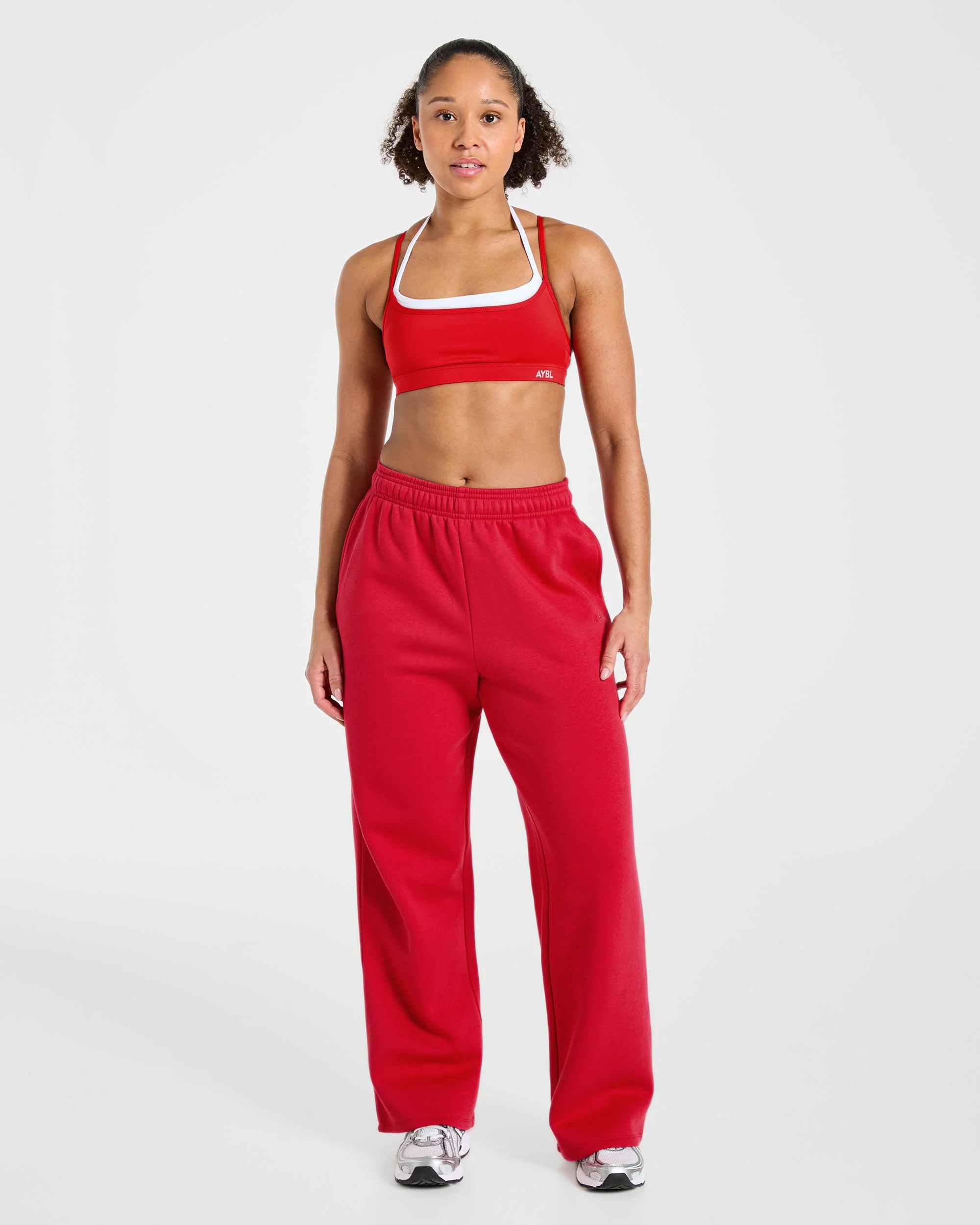 Lifestyle Oversized Straight Leg Joggers - Red - Image 3
