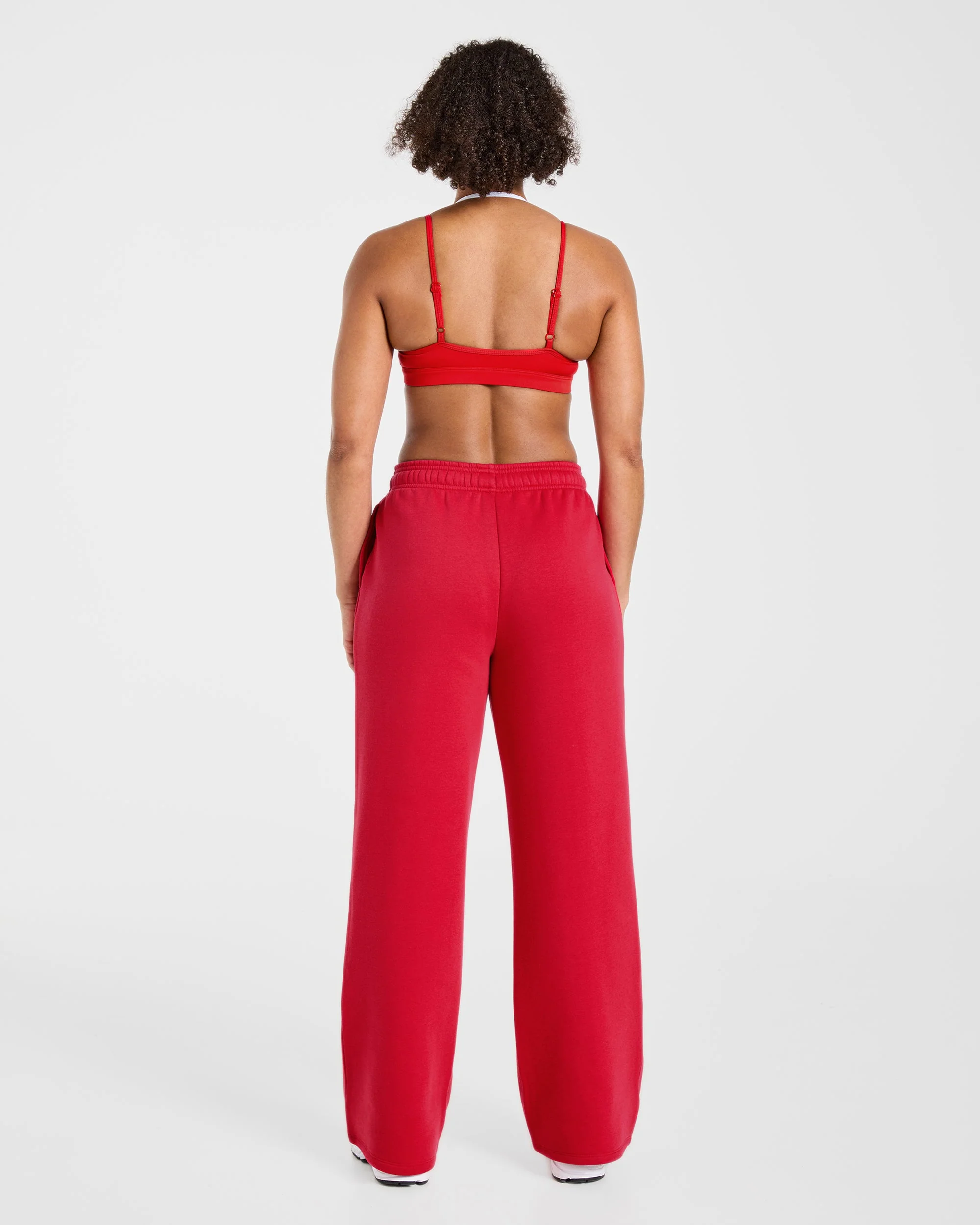 Lifestyle Oversized Straight Leg Joggers - Red - Image 4