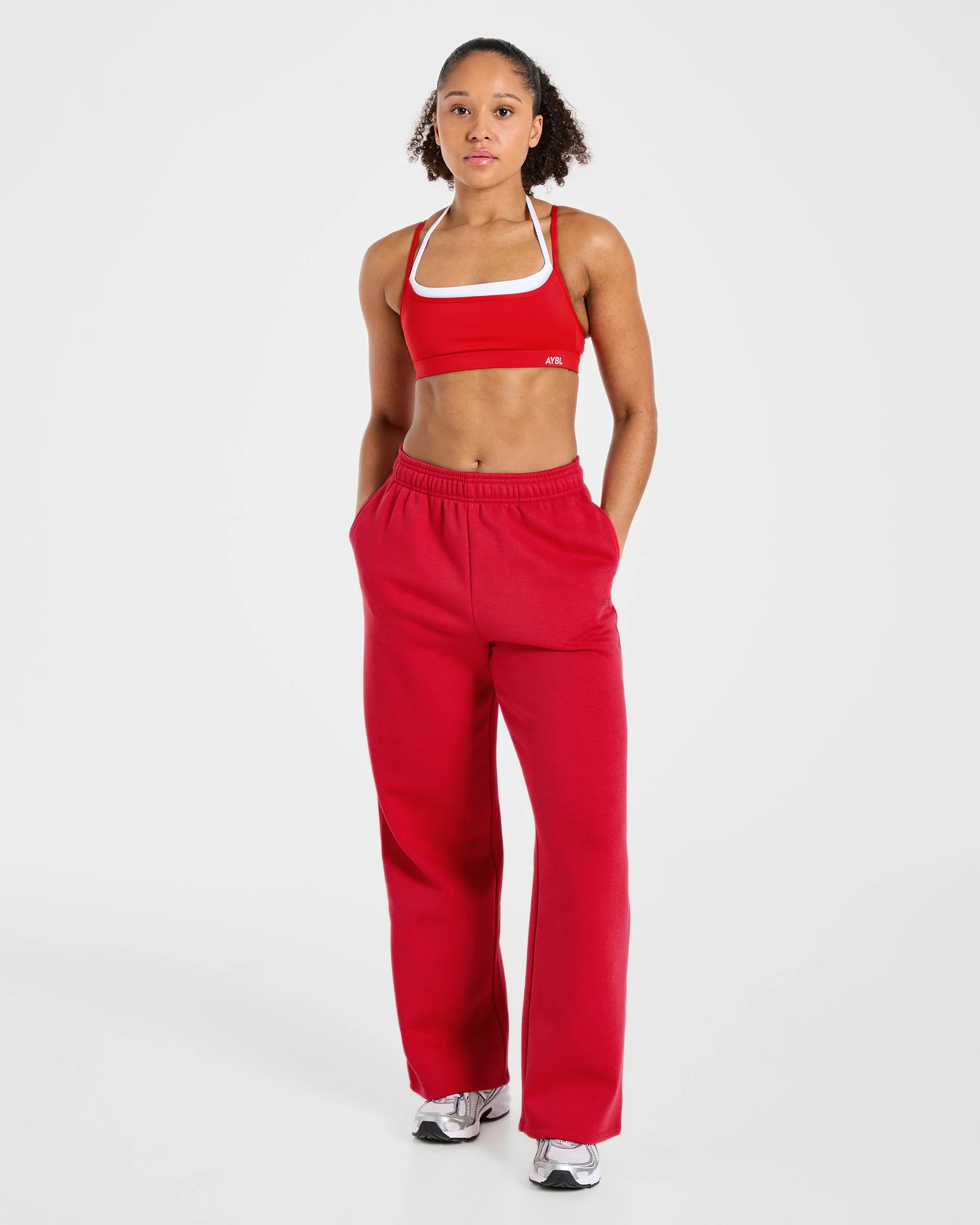 Lifestyle Oversized Straight Leg Joggers - Red - Image 7
