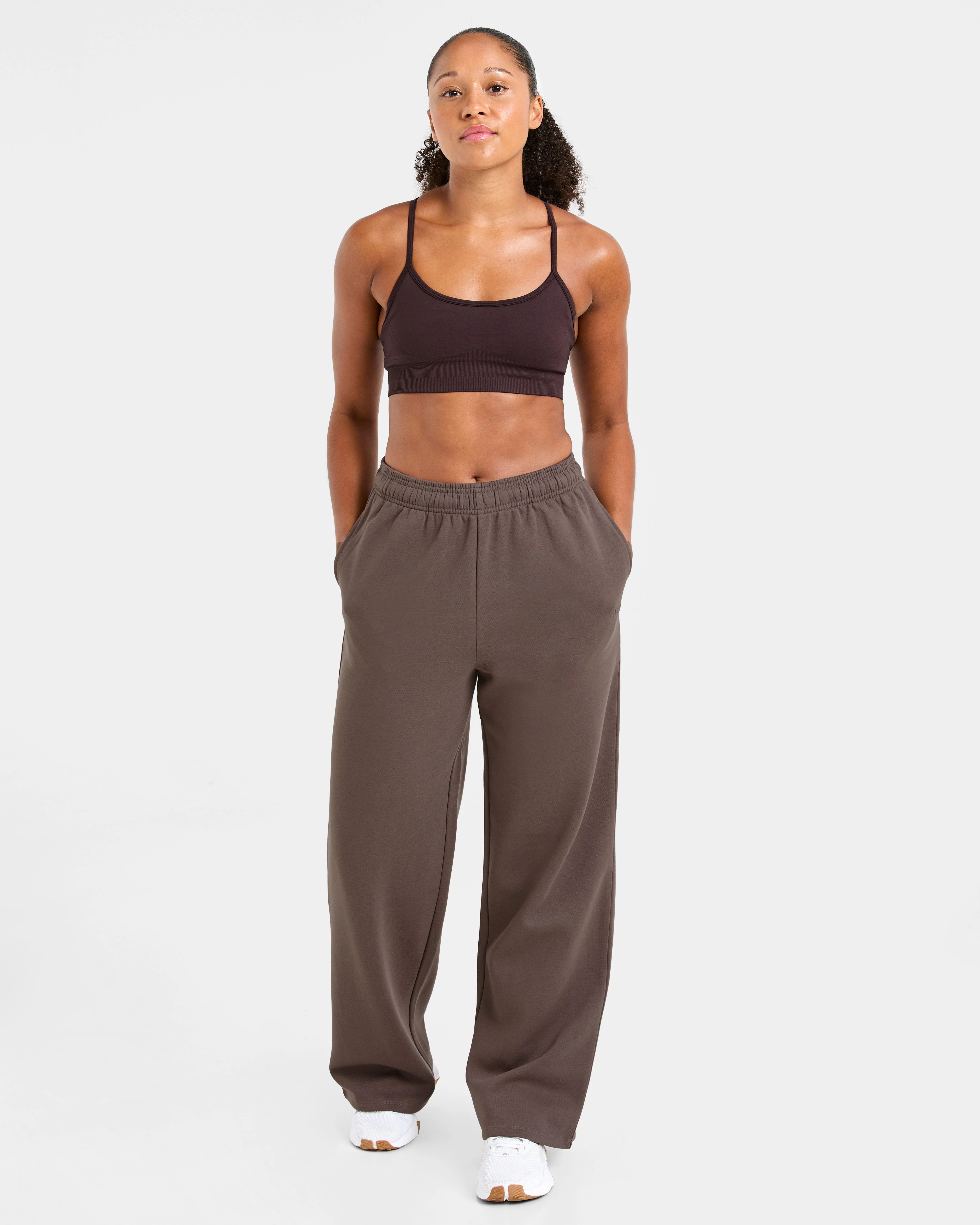 Lifestyle Oversized Straight Leg Joggers - Umber Brown - Image 8