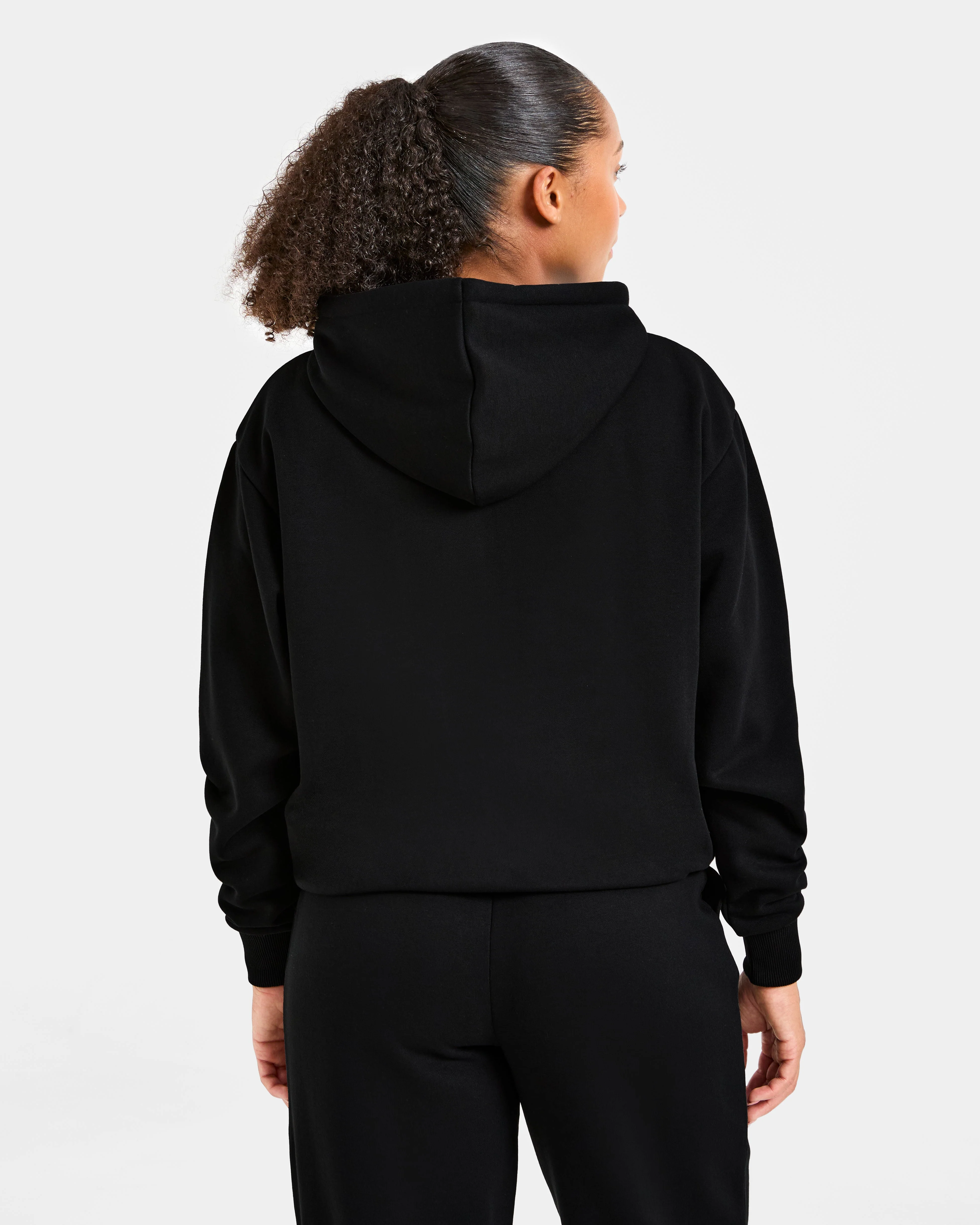 Lifestyle Oversized Zip Up Hoodie - Black - Image 2