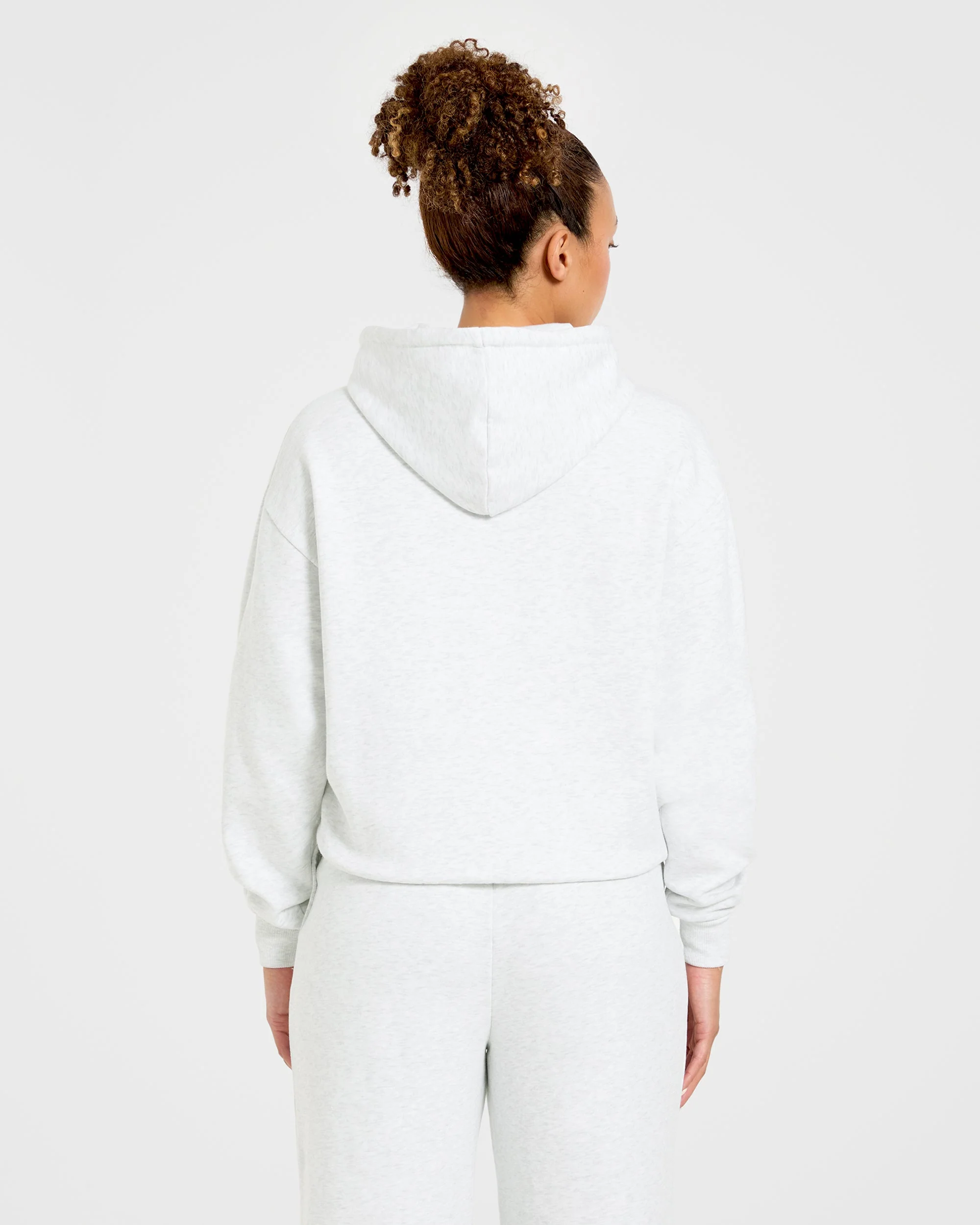 Lifestyle Oversized Zip Up Hoodie - Heather Grey - Image 2