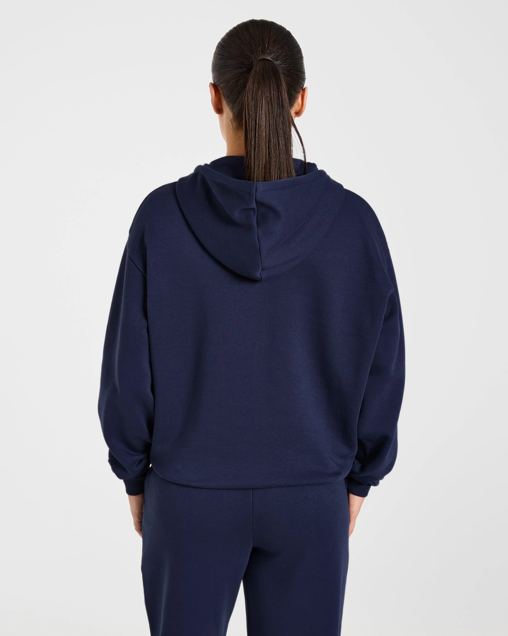 Lifestyle Oversized Zip Up Hoodie - Navy - Image 2