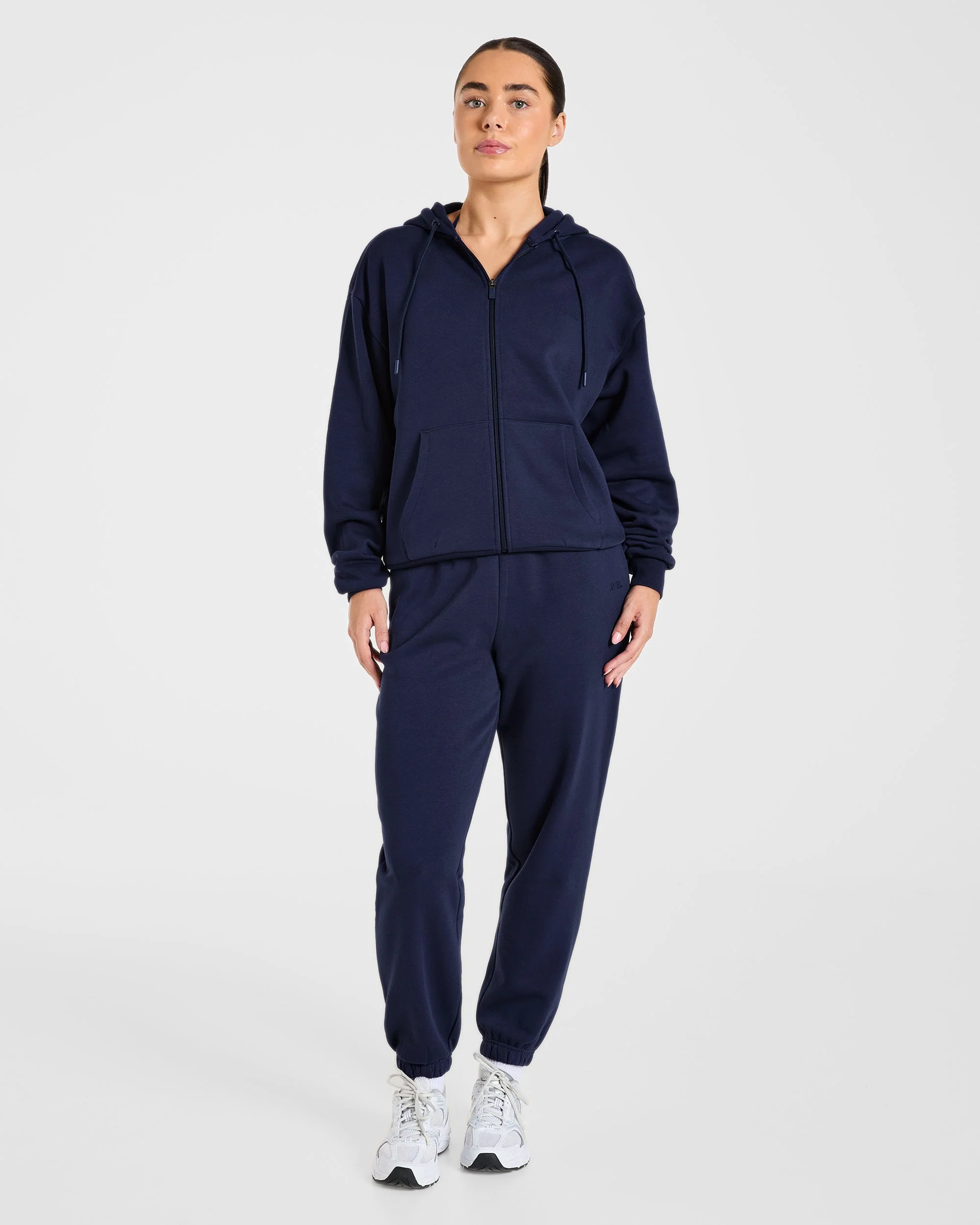 Lifestyle Oversized Zip Up Hoodie - Navy - Image 3