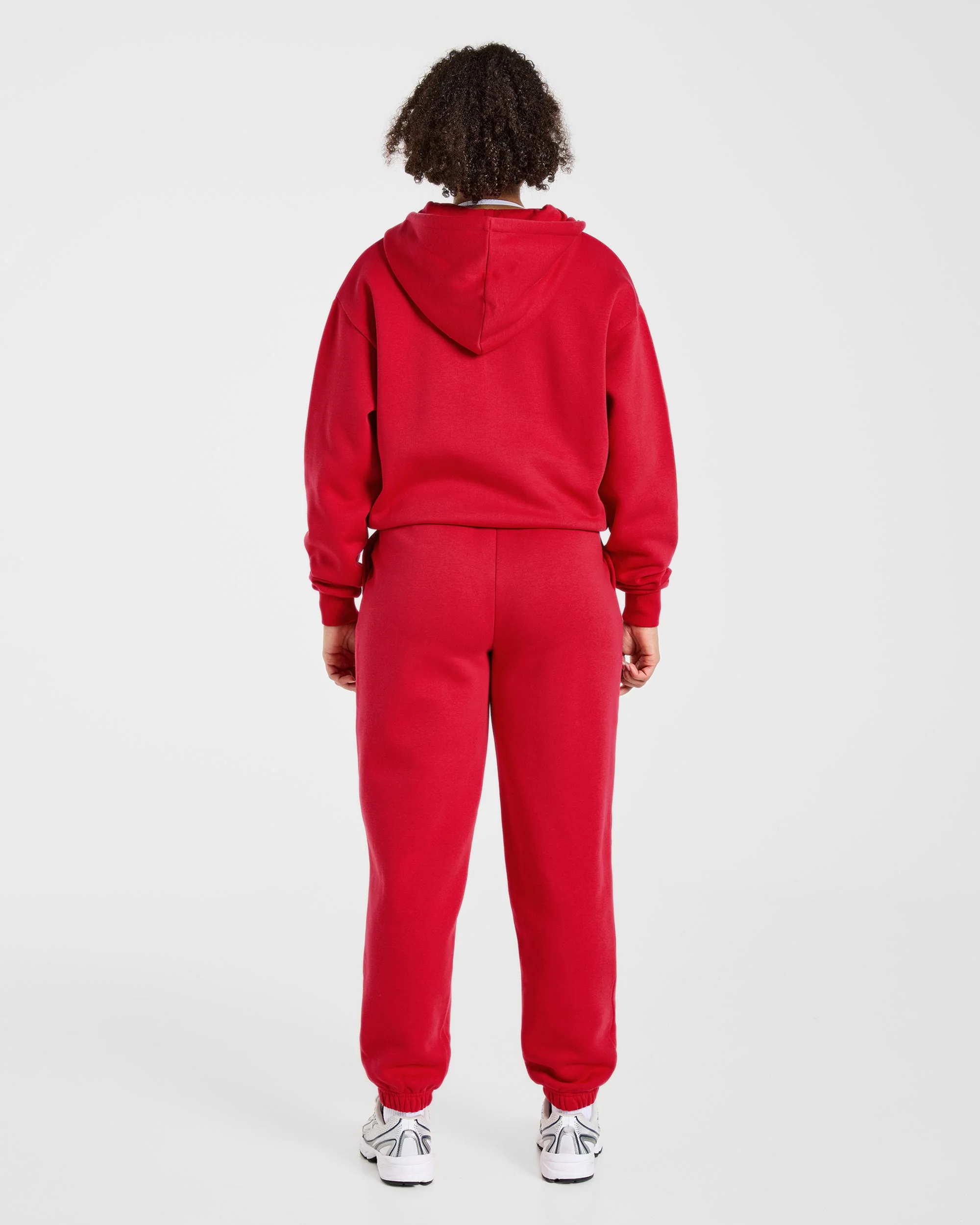 Lifestyle Oversized Zip Up Hoodie - Red - Image 4