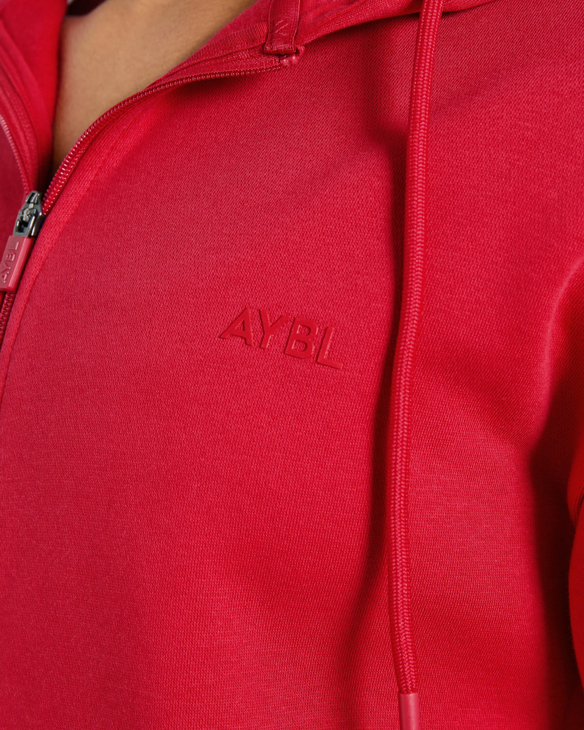 Lifestyle Oversized Zip Up Hoodie - Red - Image 5