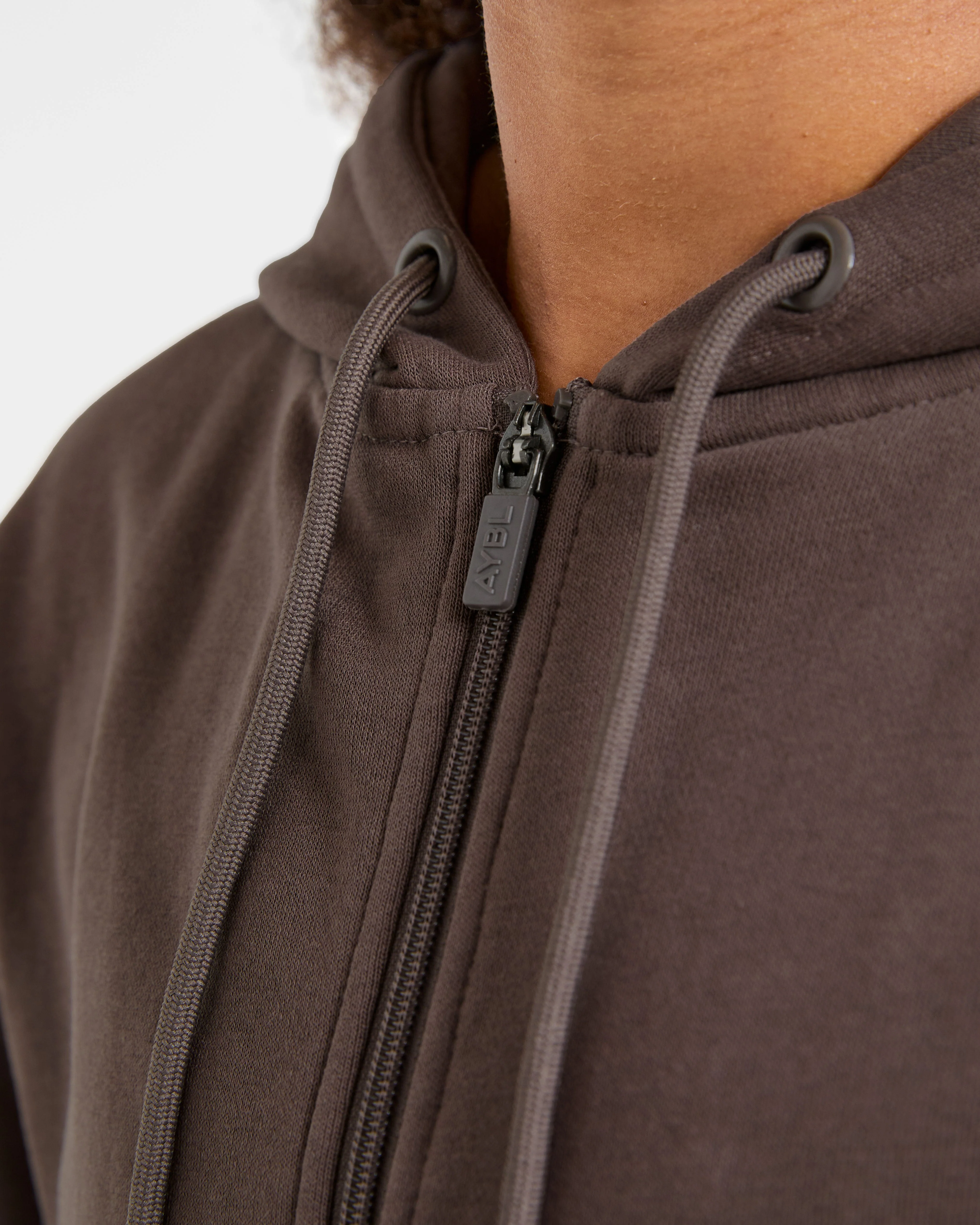 Lifestyle Oversized Zip Up Hoodie - Umber Brown - Image 6