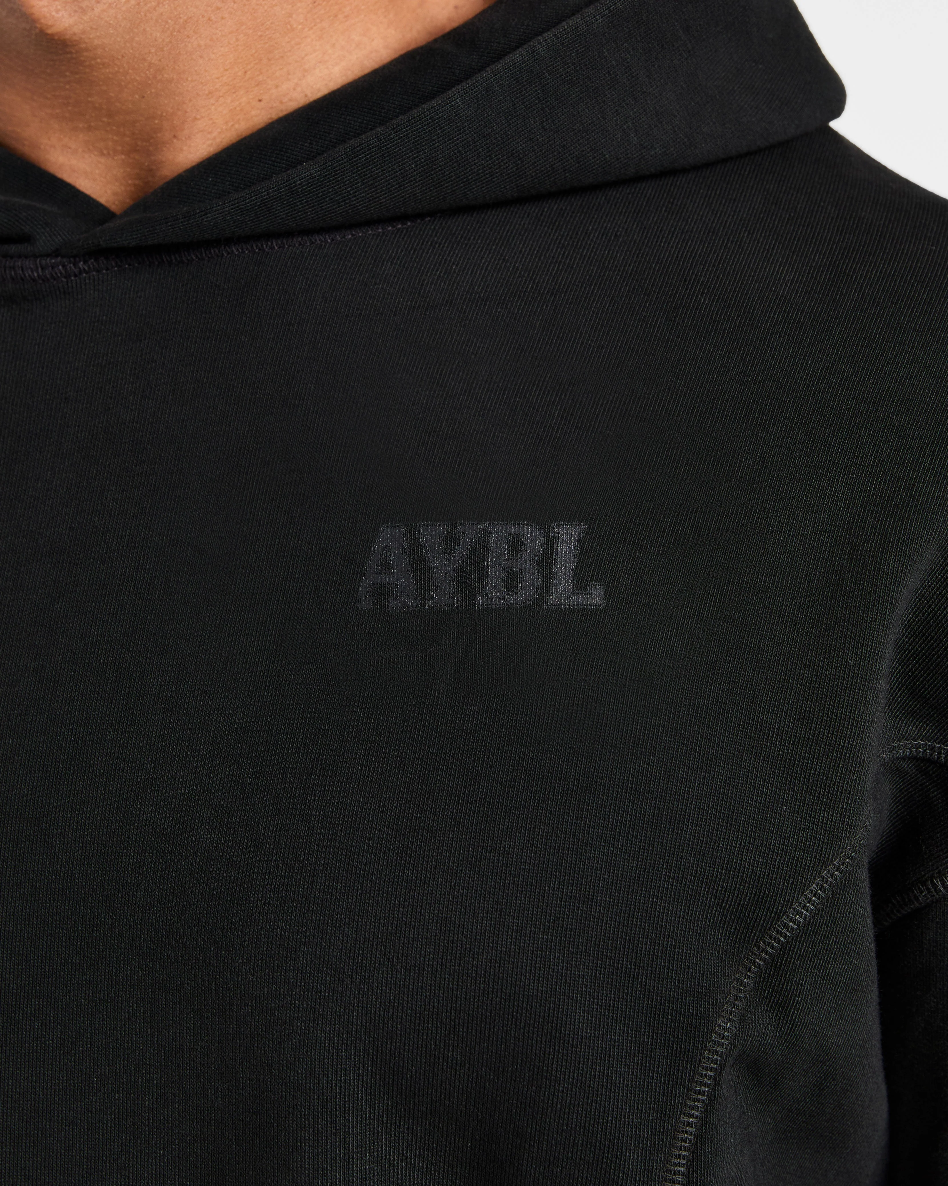 Lift Club Distressed Hoodie - Black/Charcoal - Image 5