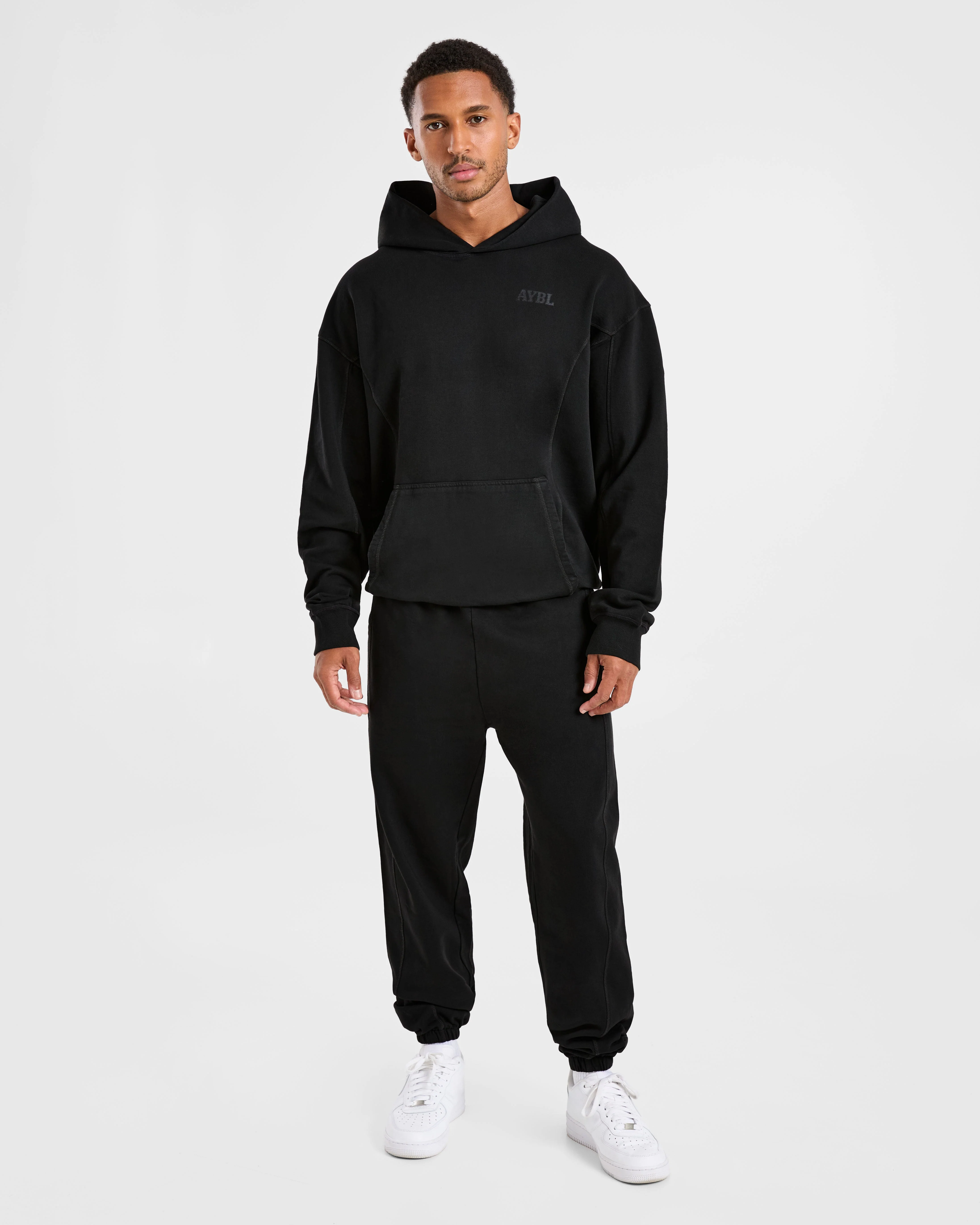 Lift Club Distressed Joggers - Black/Charcoal - Image 3