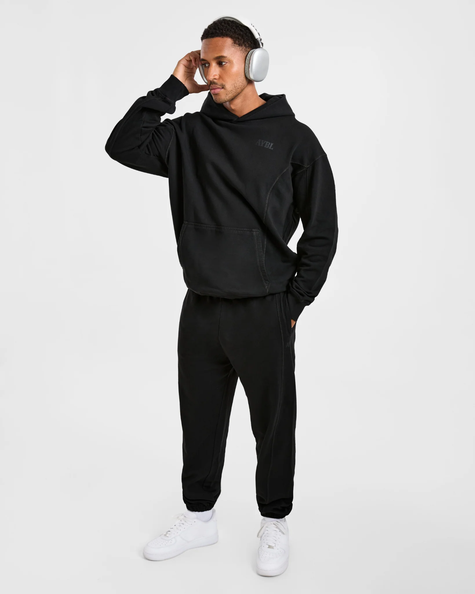 Lift Club Distressed Joggers - Black/Charcoal - Image 8