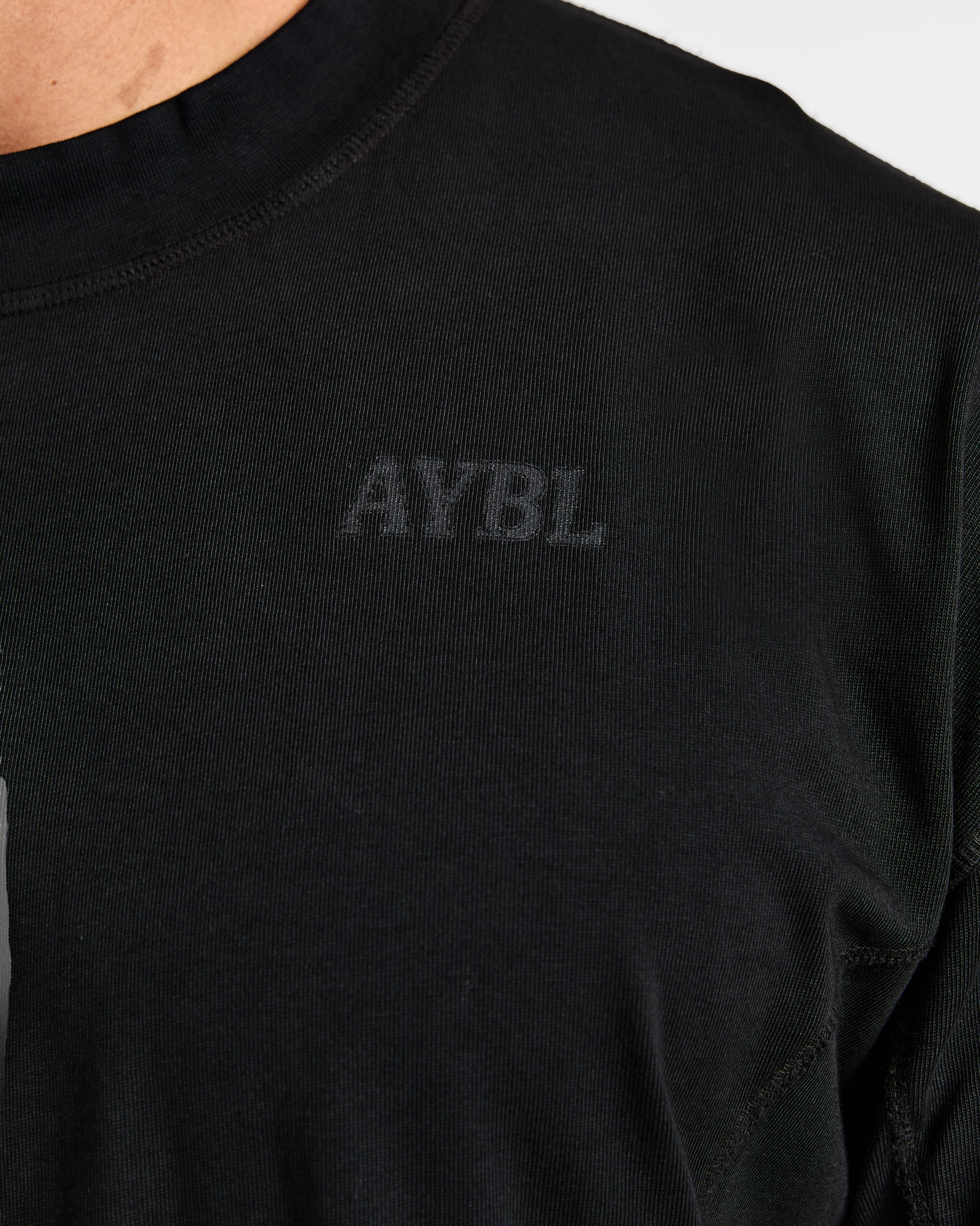 Lift Club Distressed Oversized T Shirt - Black/Charcoal - Image 5