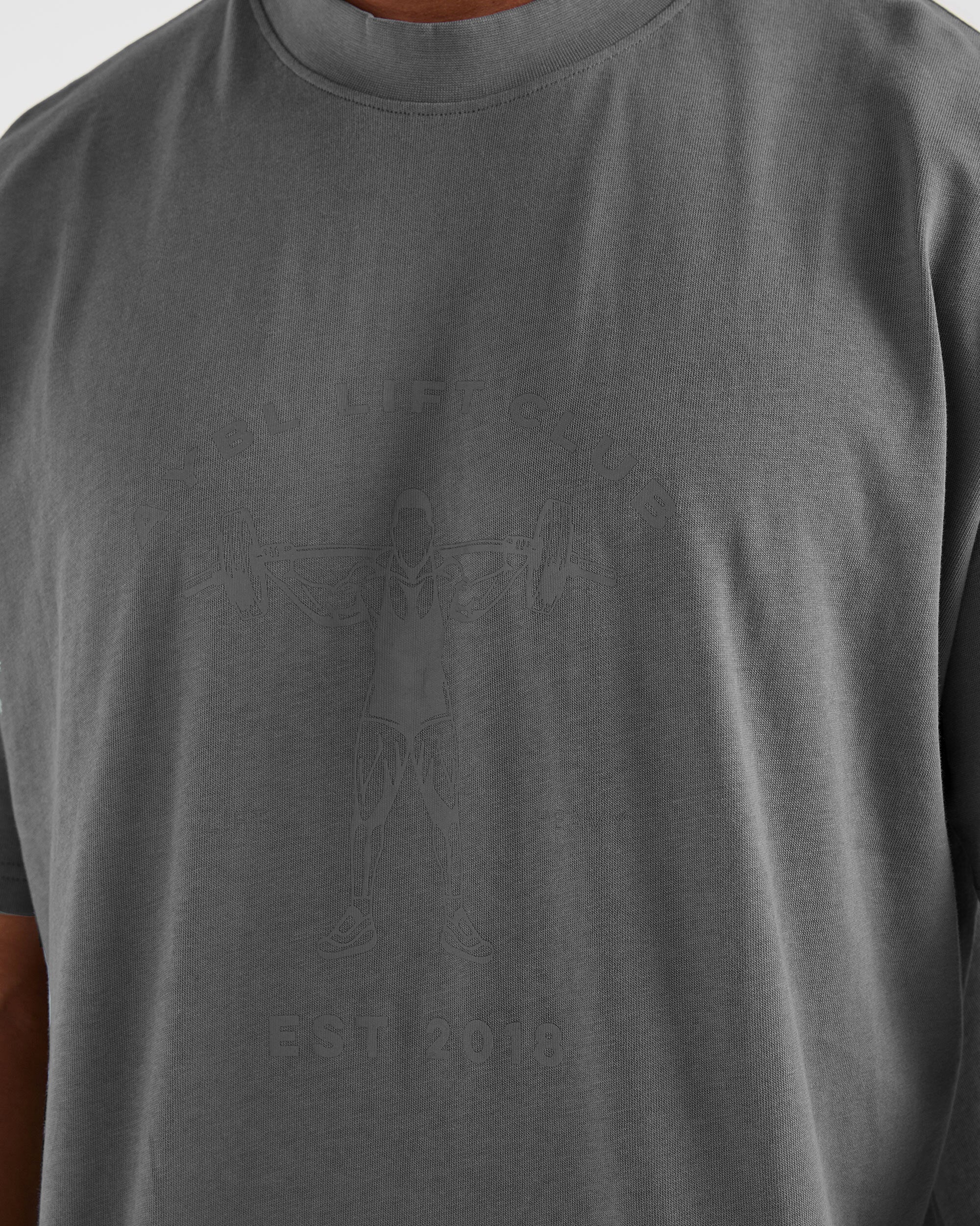Lift Club Oversized T Shirt - Charcoal - Image 6