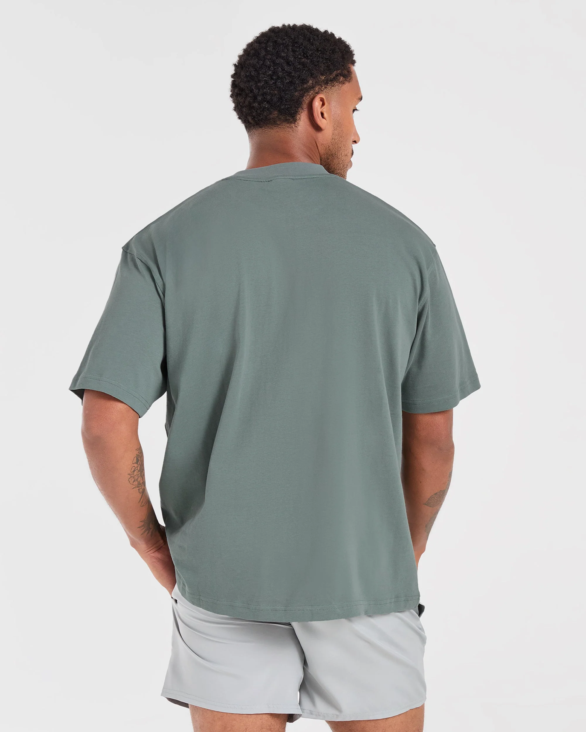 Lift Club Oversized T Shirt - Vintage Sage - Image 10