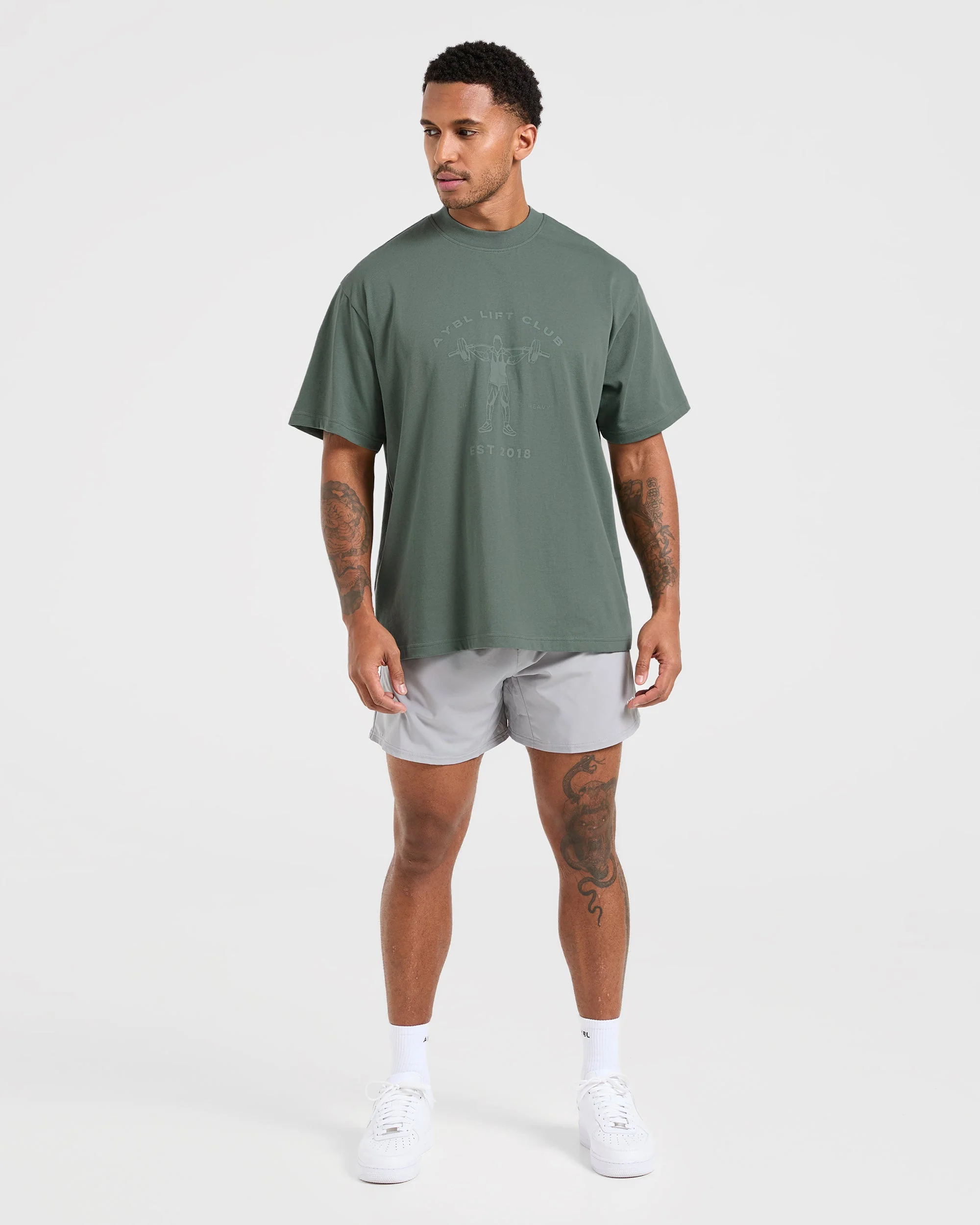 Lift Club Oversized T Shirt - Vintage Sage - Image 3