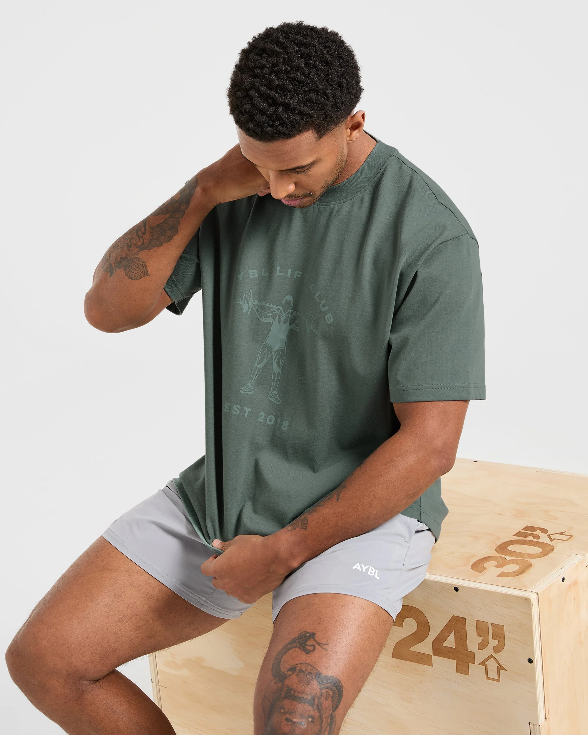 Lift Club Oversized T Shirt - Vintage Sage - Image 7