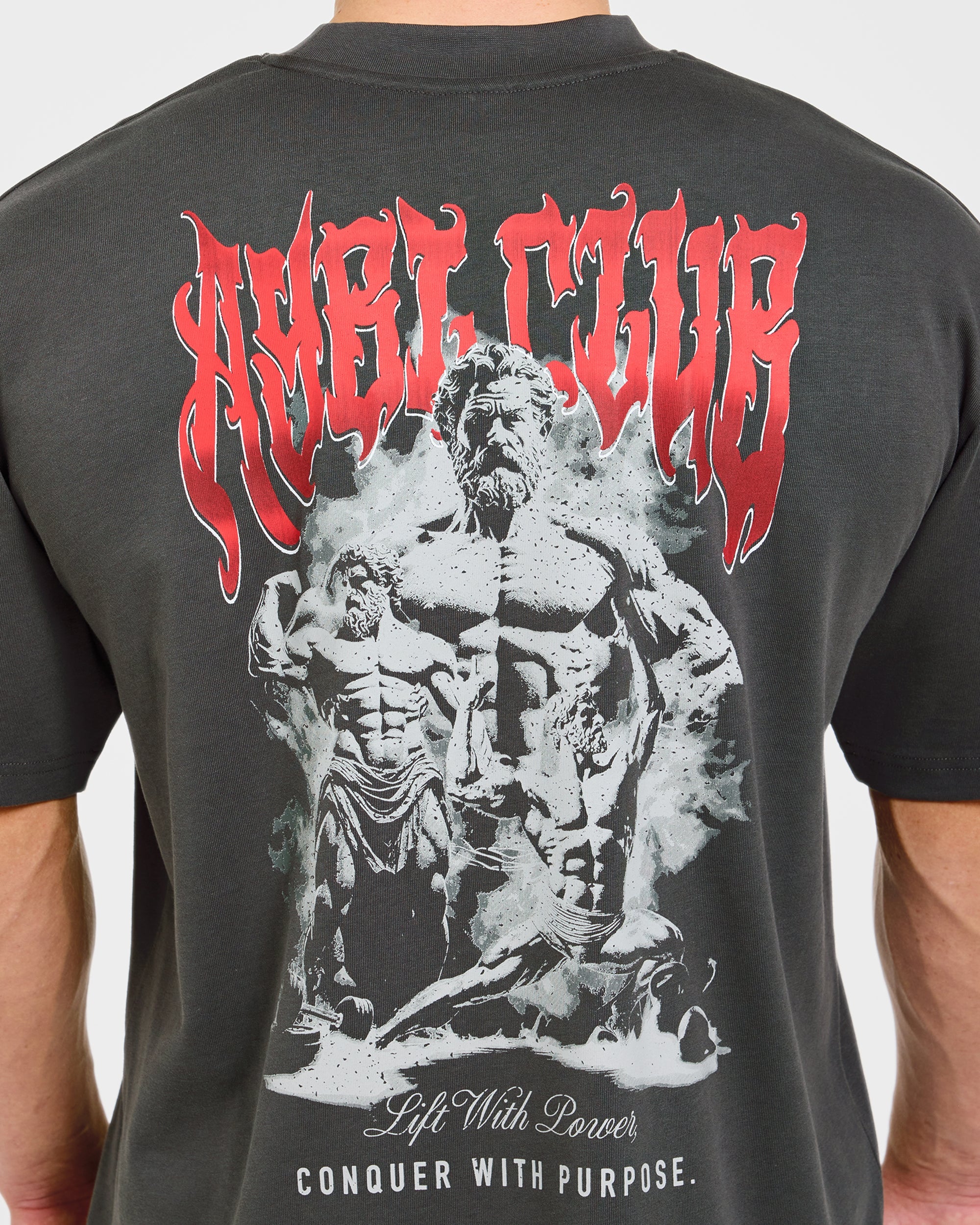 Lift Forge Oversized T Shirt - Charcoal/Red - Image 5