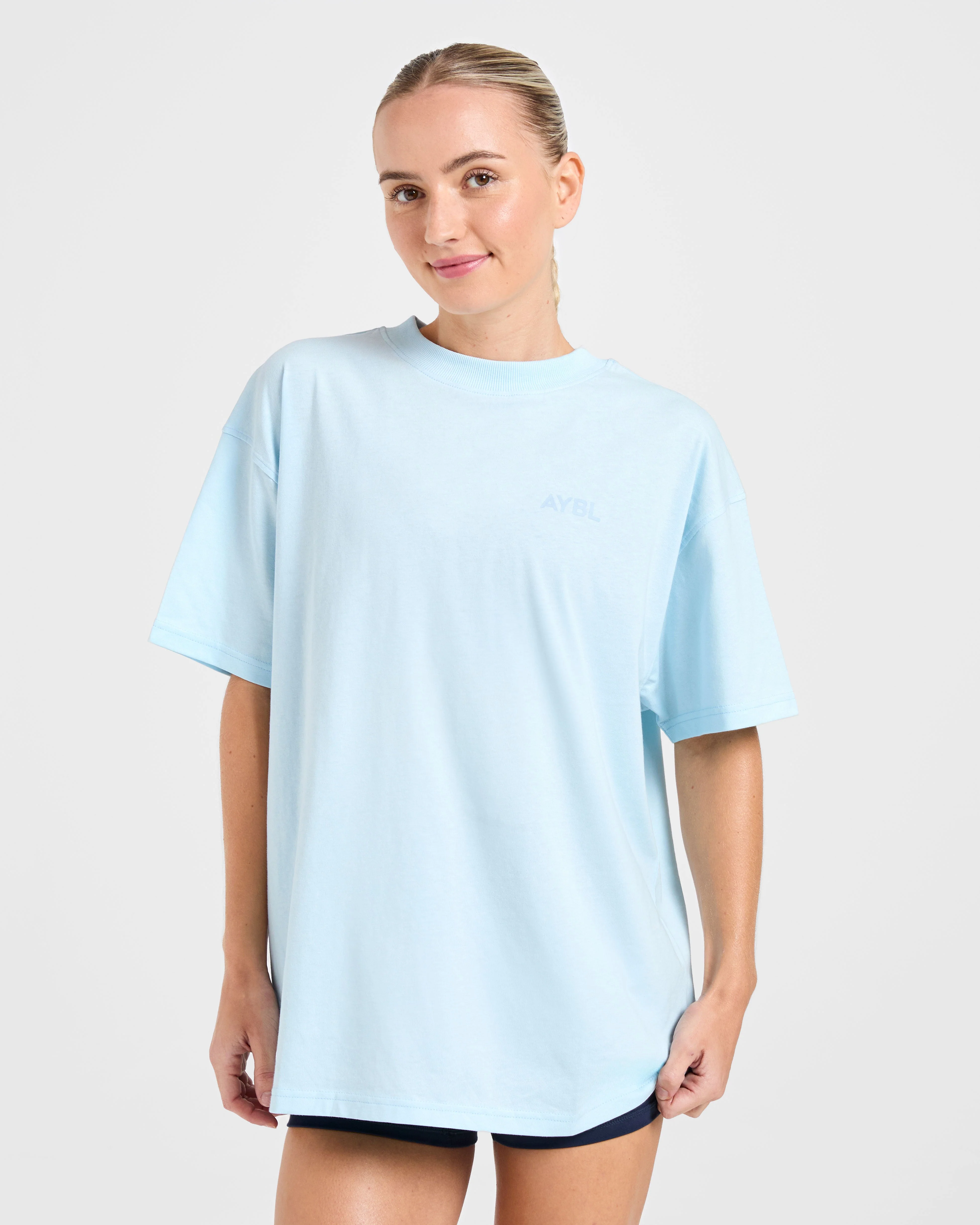 Lift Graphic Oversized T Shirt - Baby Blue - Image 2