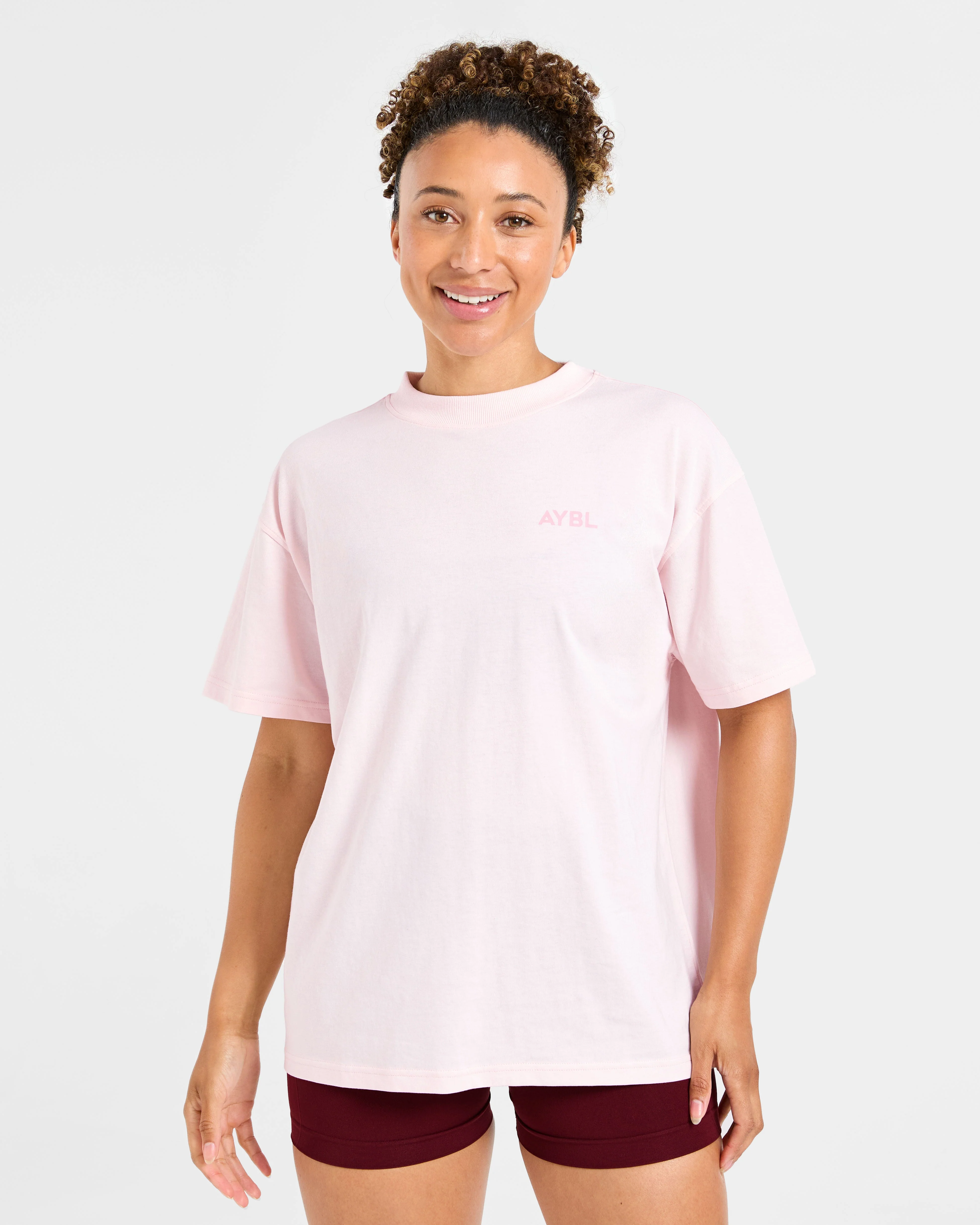 Lift Graphic Oversized T Shirt - Baby Pink - Image 2