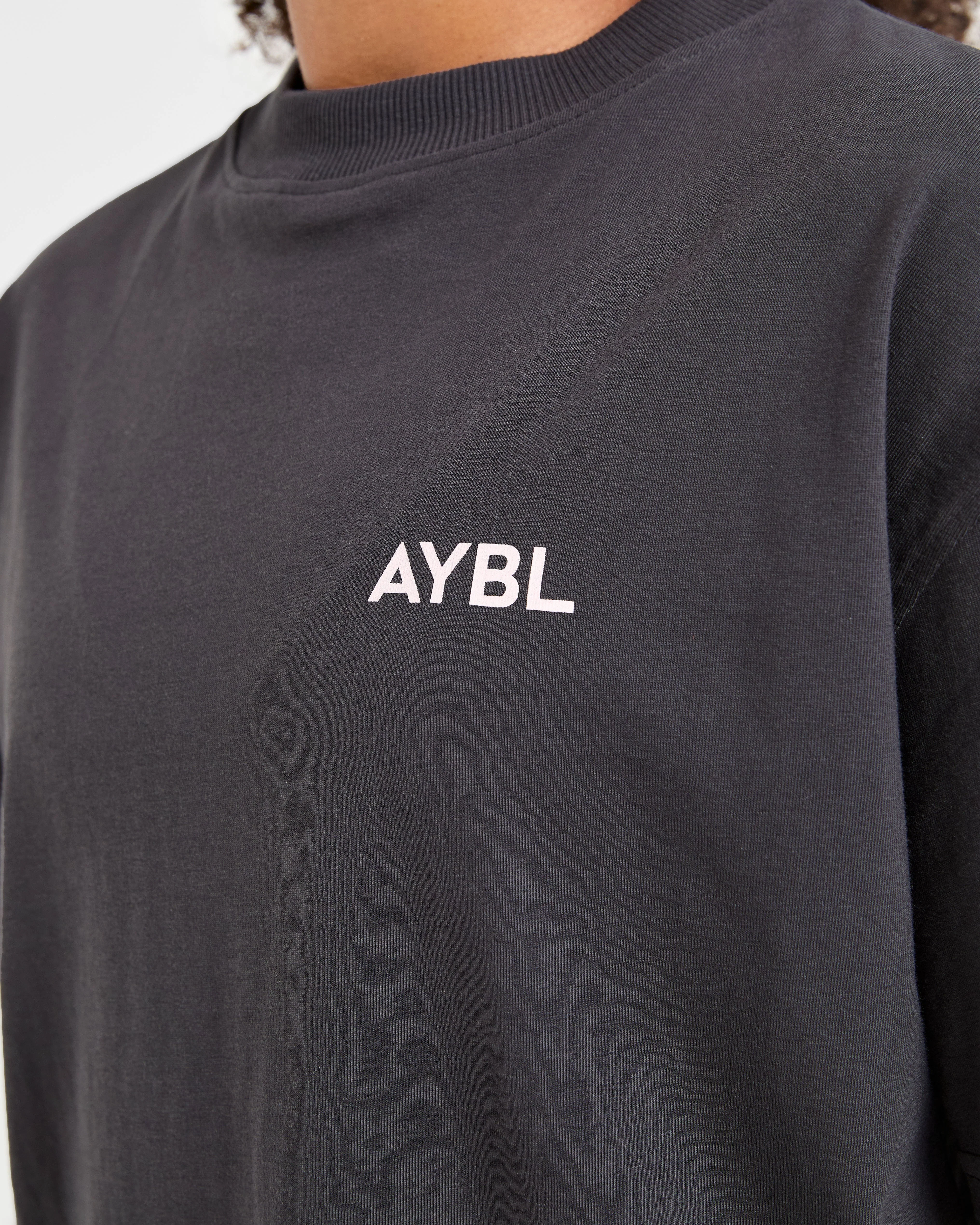 Lift Graphic Oversized T Shirt - Charcoal/Pink - Image 5