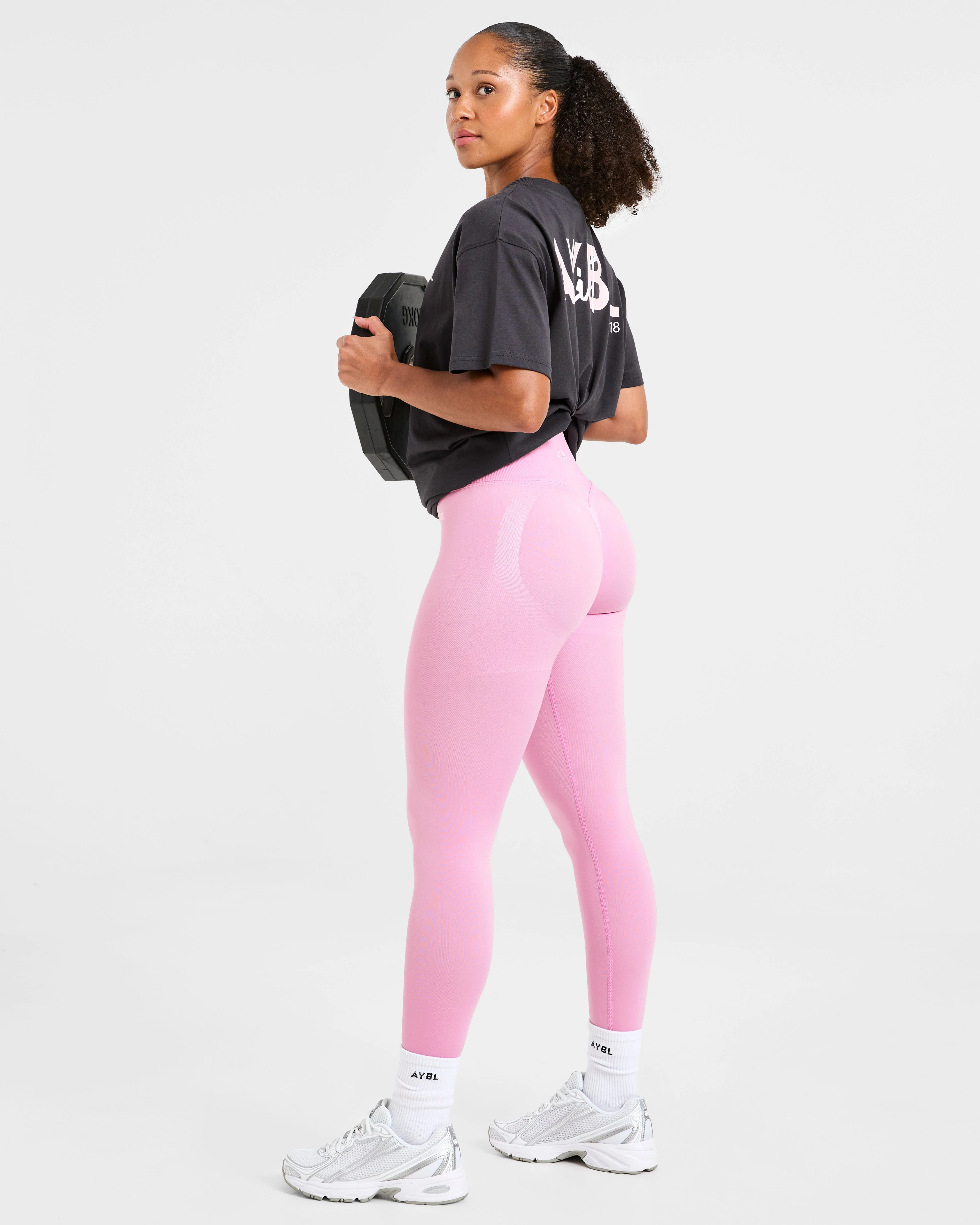 Lift Graphic Oversized T Shirt - Charcoal/Pink - Image 7