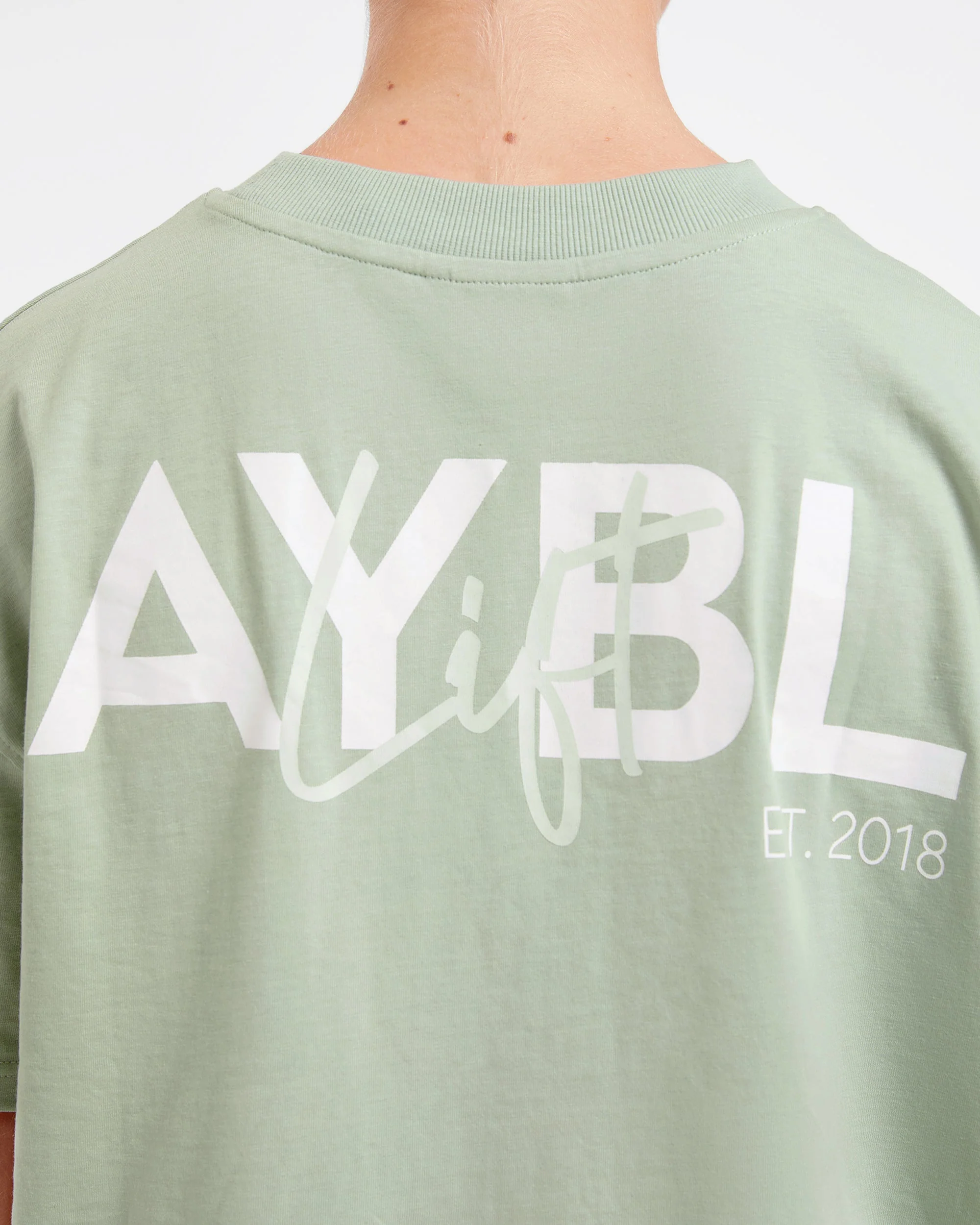Lift Graphic Oversized T Shirt - Light Sage - Image 6