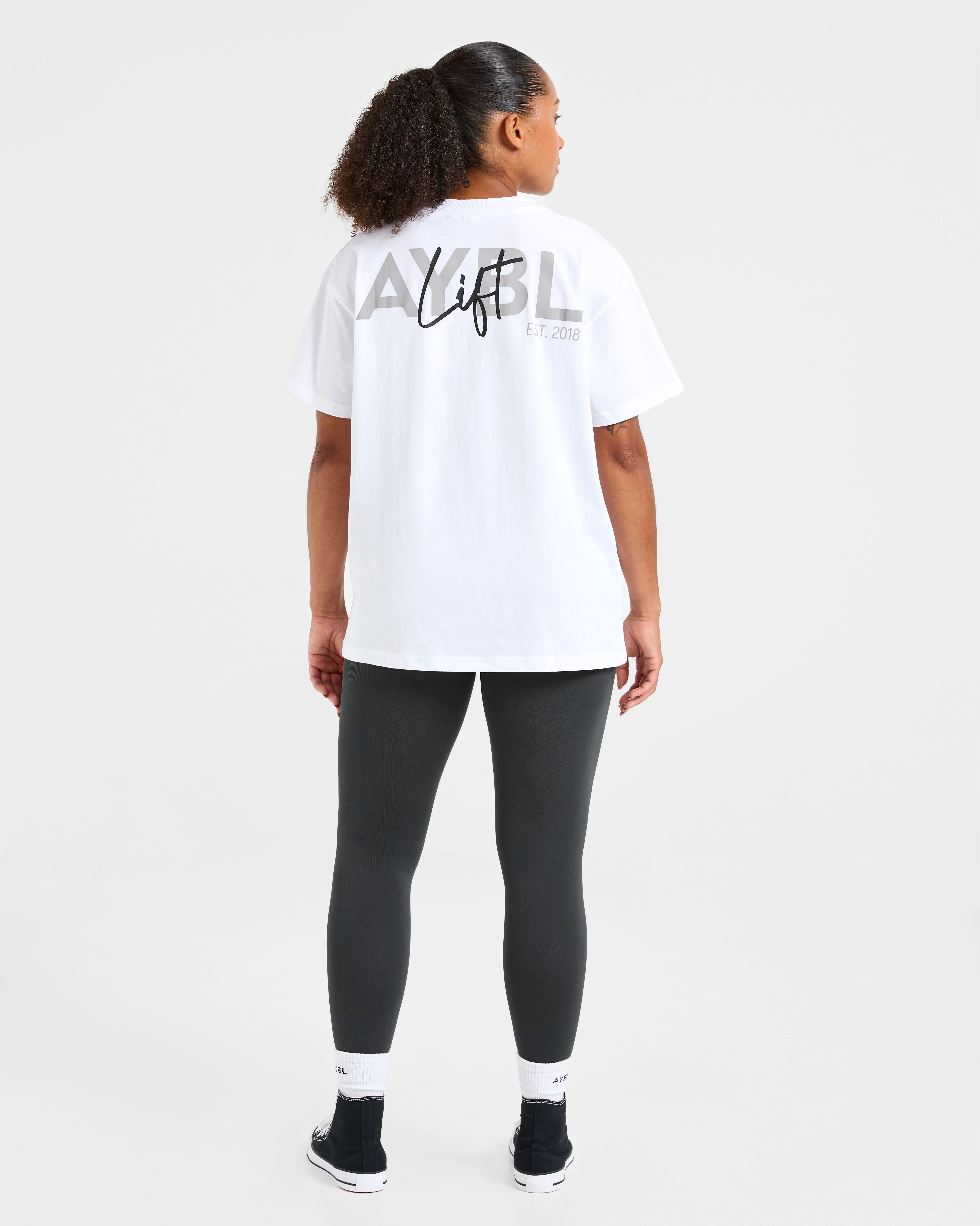 Lift Graphic Oversized T Shirt - White - Image 4