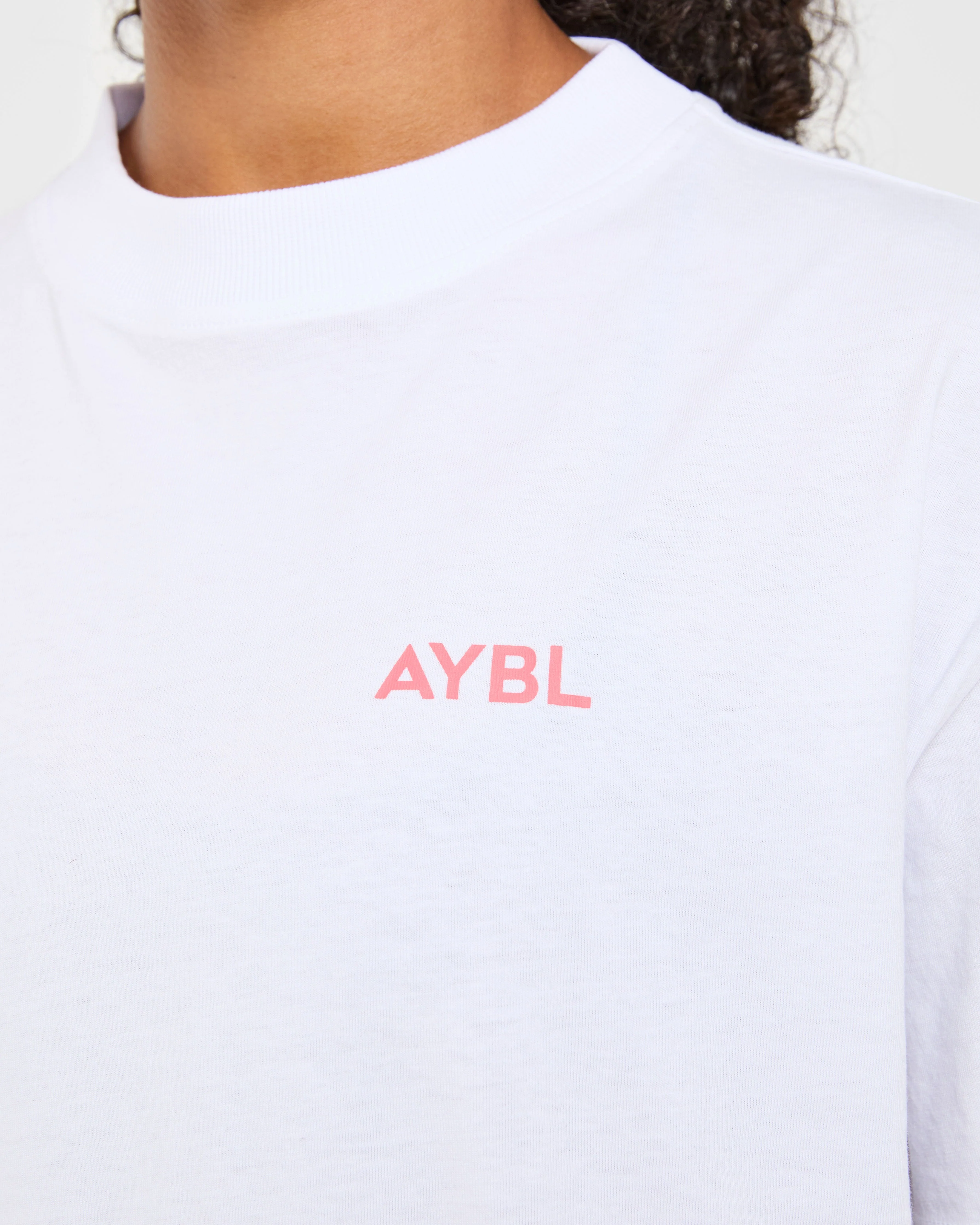 Lift Graphic Oversized T Shirt - White/Coral Peach - Image 5