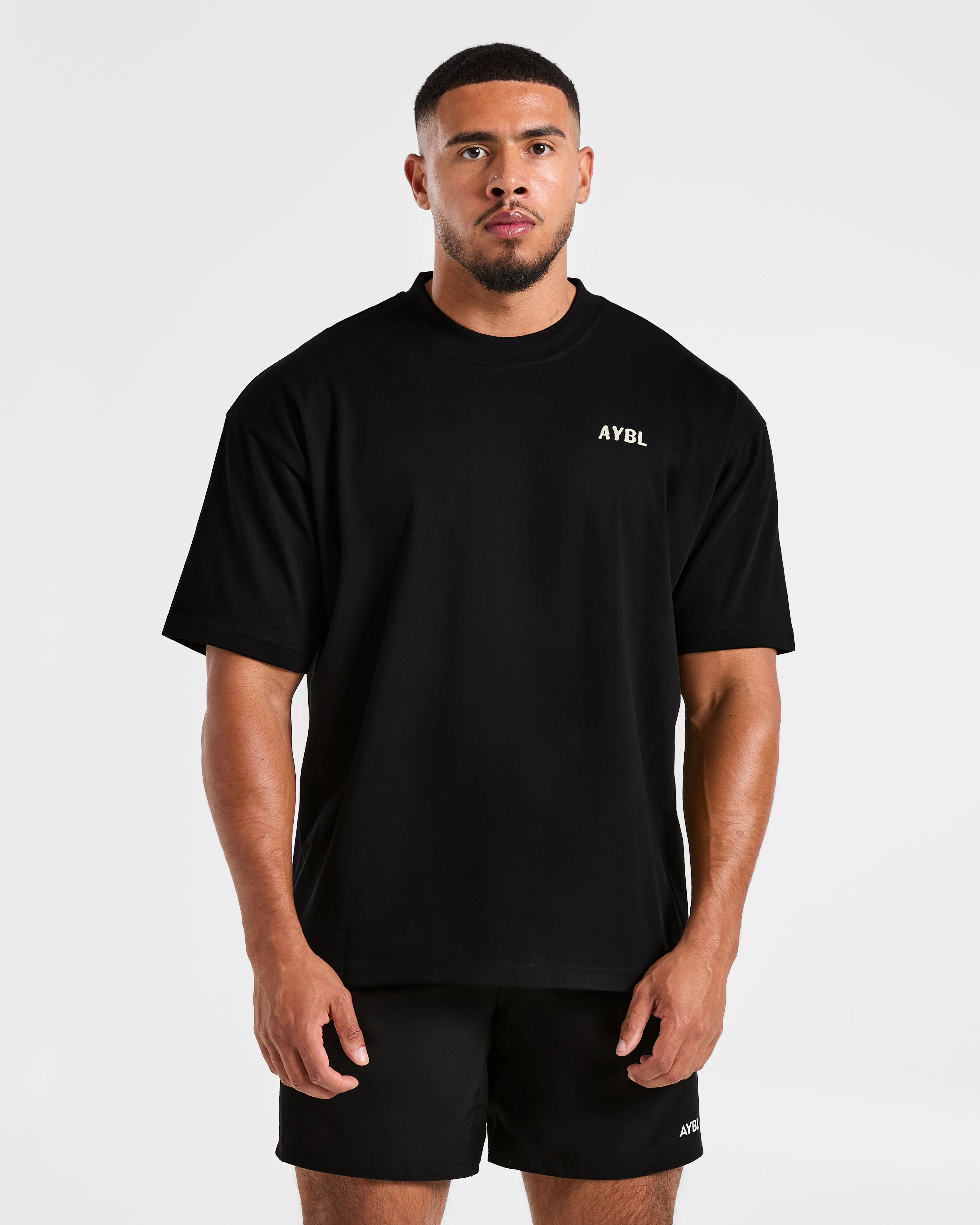 Lift Heavy Oversized T Shirt - Black/Off White - Image 2