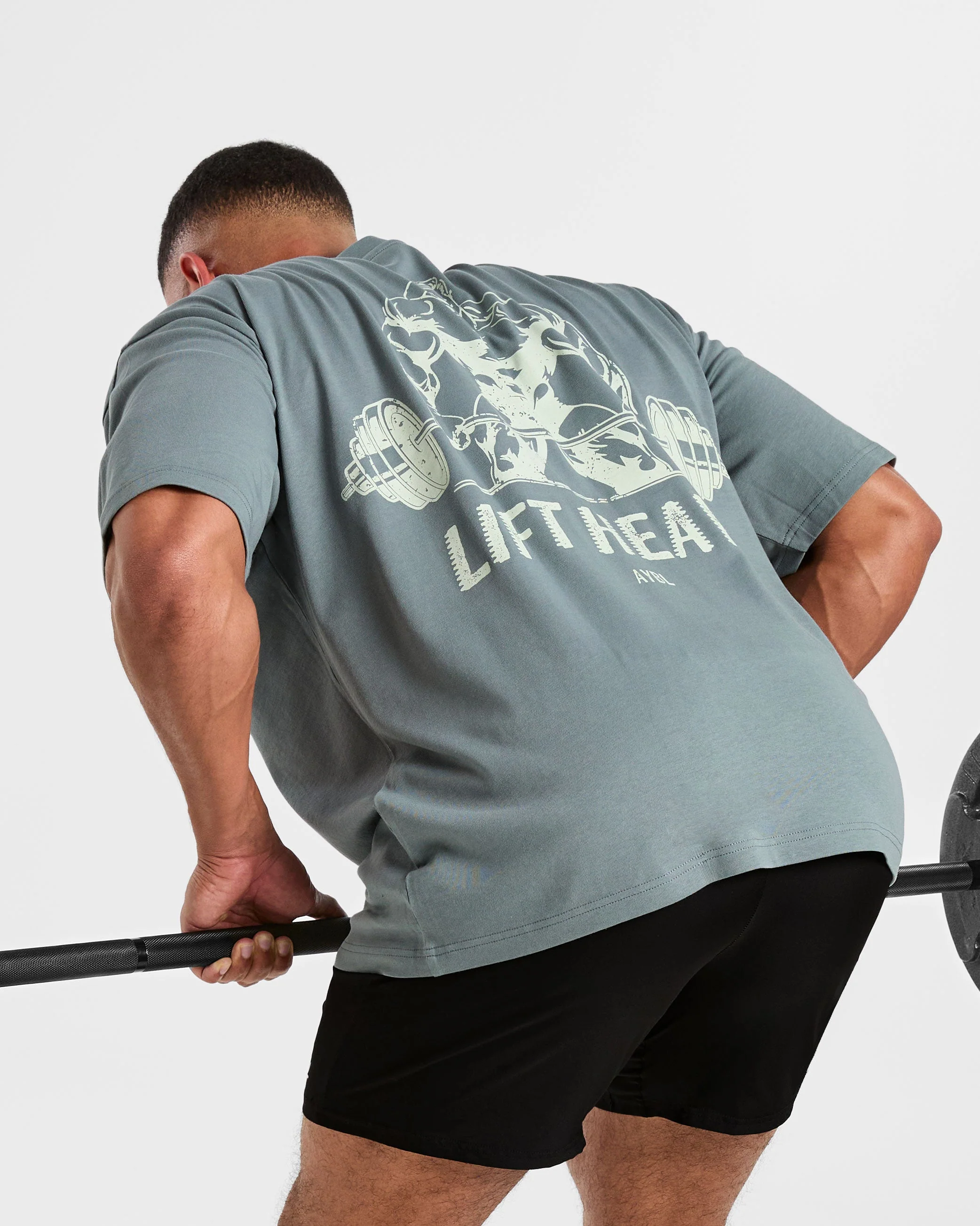 Lift Heavy Oversized T Shirt - Slate Blue - Image 8