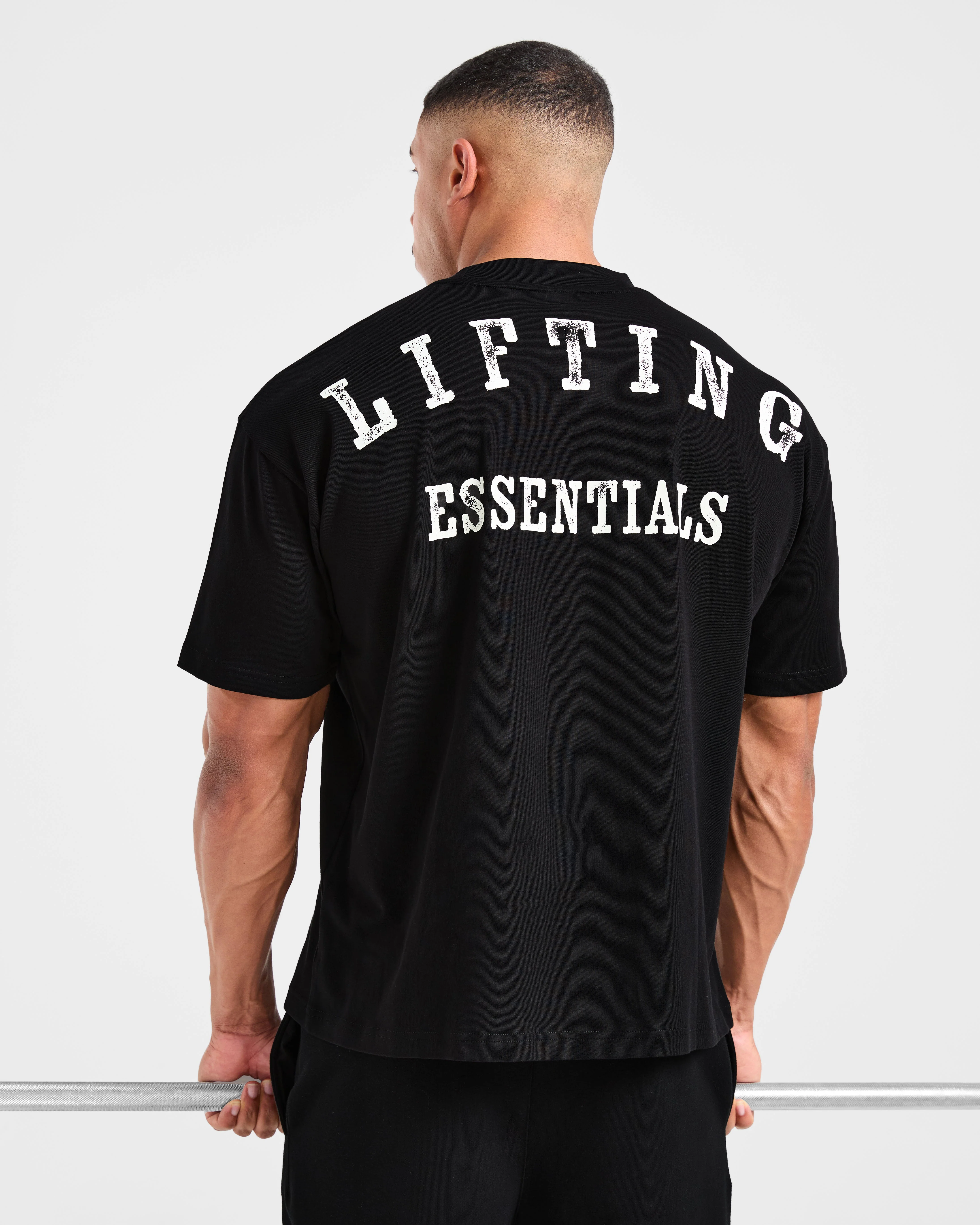 Lifting Essentials Oversized T Shirt - Black - Image 8