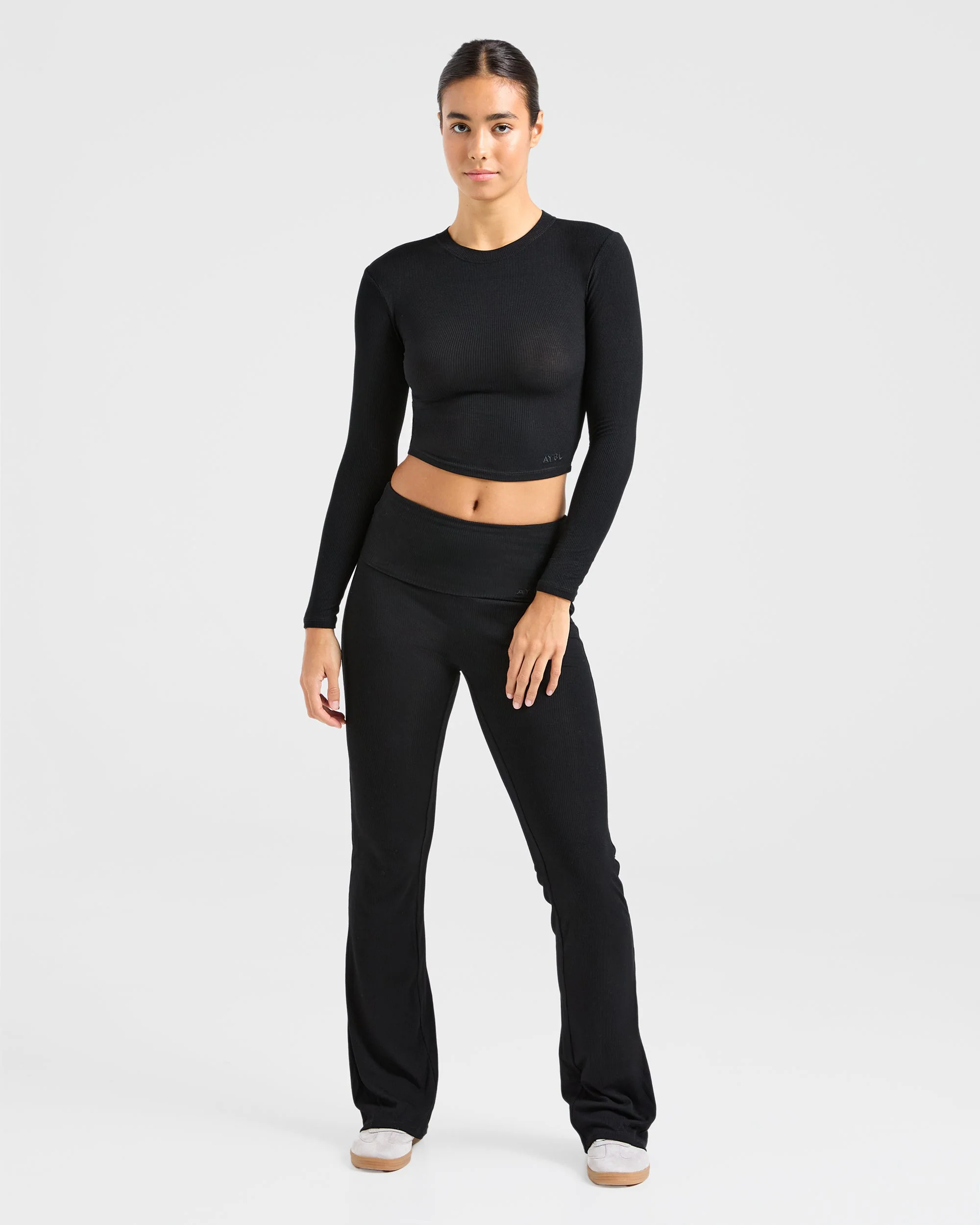 Lounge Ribbed Long Sleeve - Black - Image 3