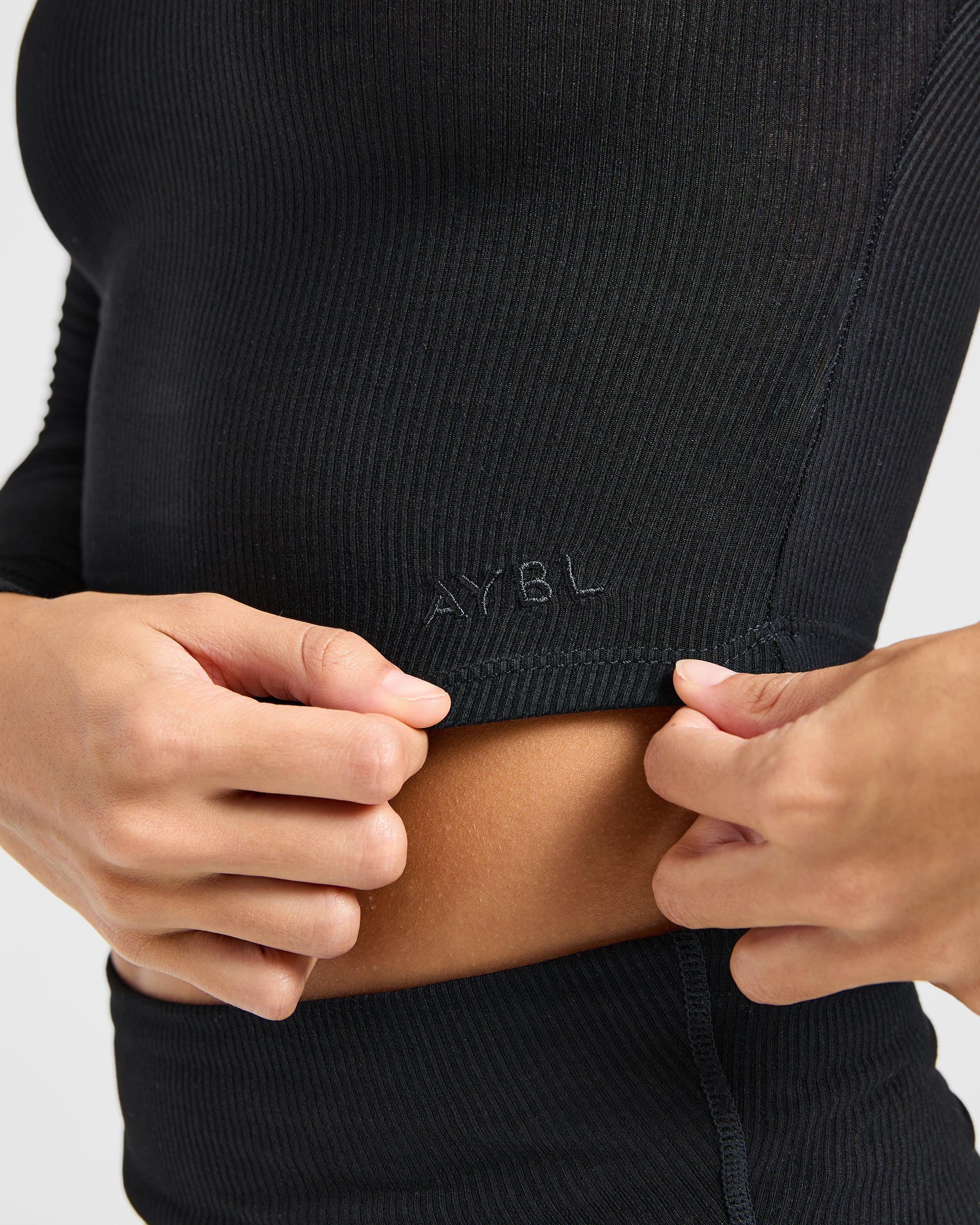 Lounge Ribbed Long Sleeve - Black - Image 5