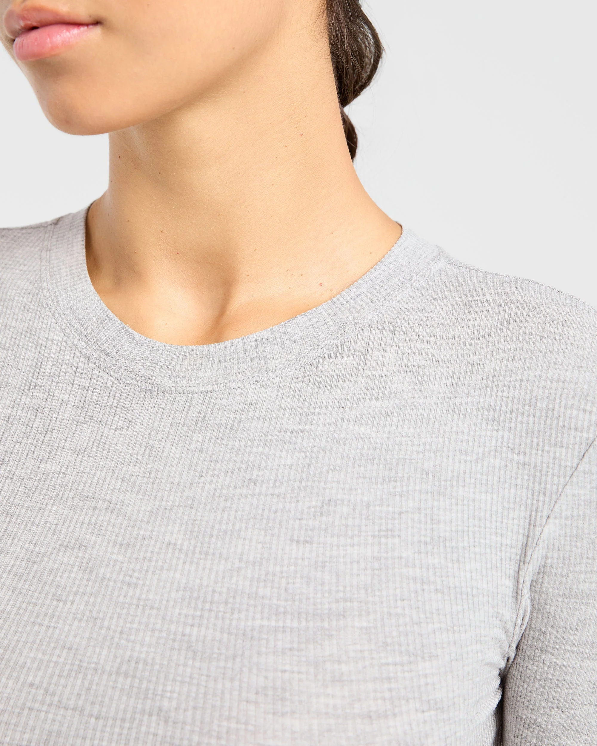Lounge Ribbed Long Sleeve - Grey Marl - Image 6