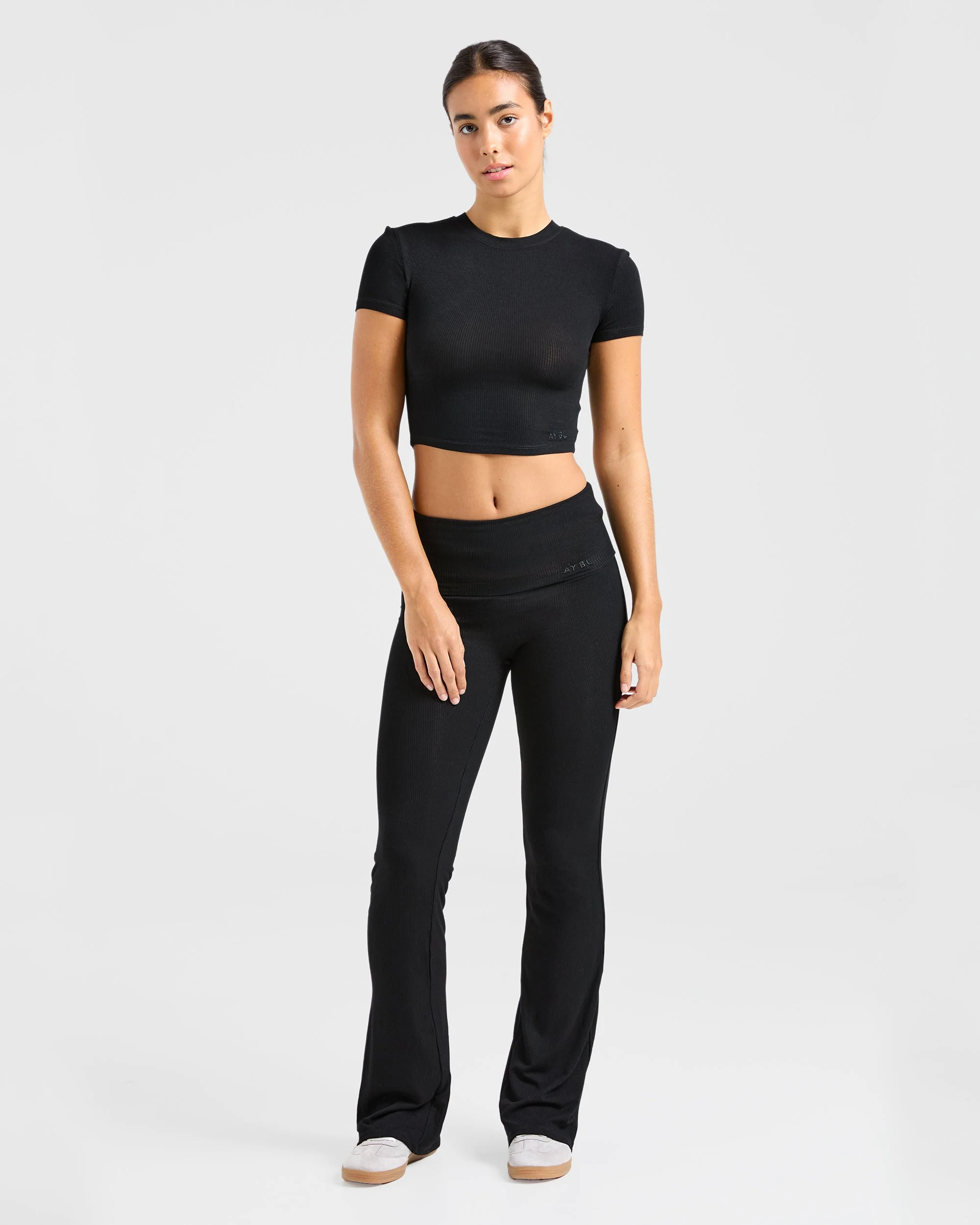Lounge Ribbed T Shirt - Black - Image 3
