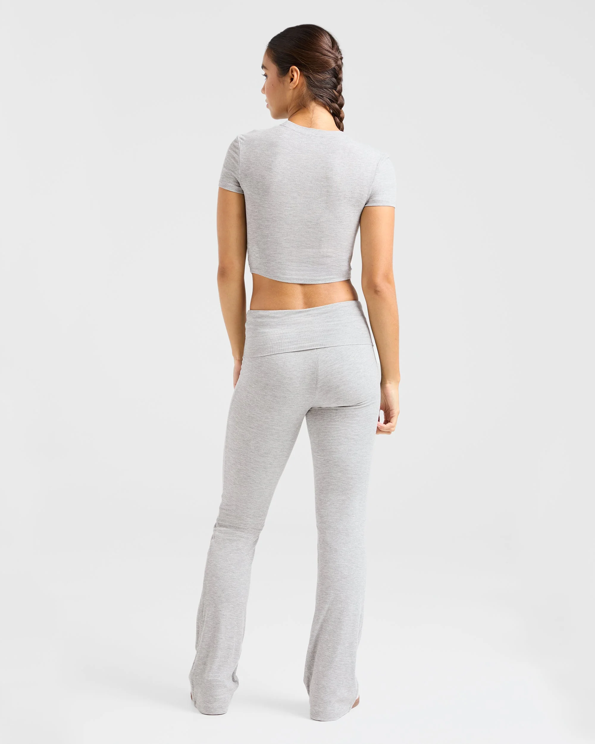 Lounge Ribbed T Shirt - Grey Marl - Image 4